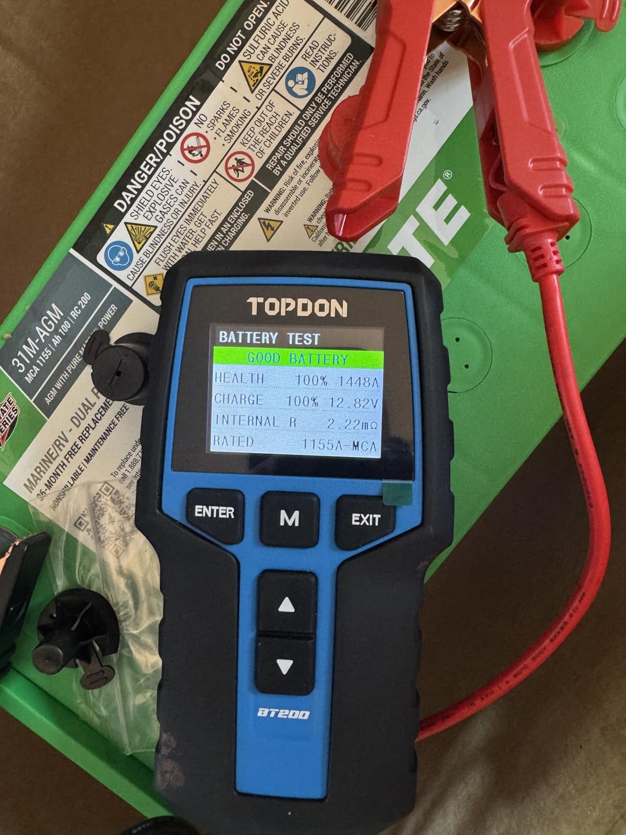 TOPDON BT200 Car Battery Tester, 12V/24V, 100-2000 CCA Load Tester | Battery and Alternator Tester for Cranking and Charging Systems, Auto Battery Analyzer for Cars, Trucks, SUVs, ATVs and Boats customer photo 1
