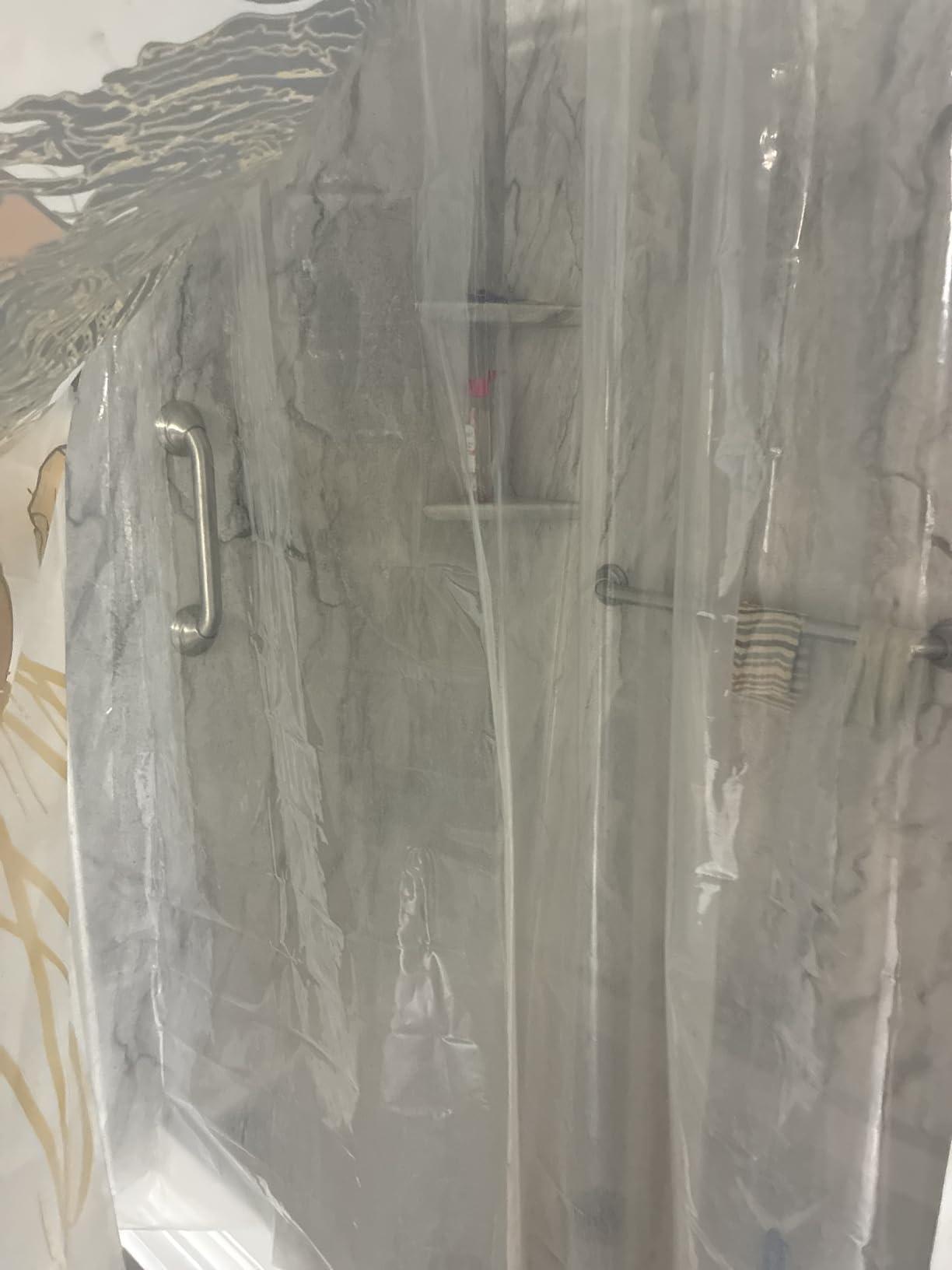 BigFoot Clear Shower Curtain - 72x72 Odorless Plastic with Magnets, Washable Long Bathroom Curtain - Premium PEVA Waterproof Bath Curtain, Rust-Proof Bathroom Essentials customer photo 1
