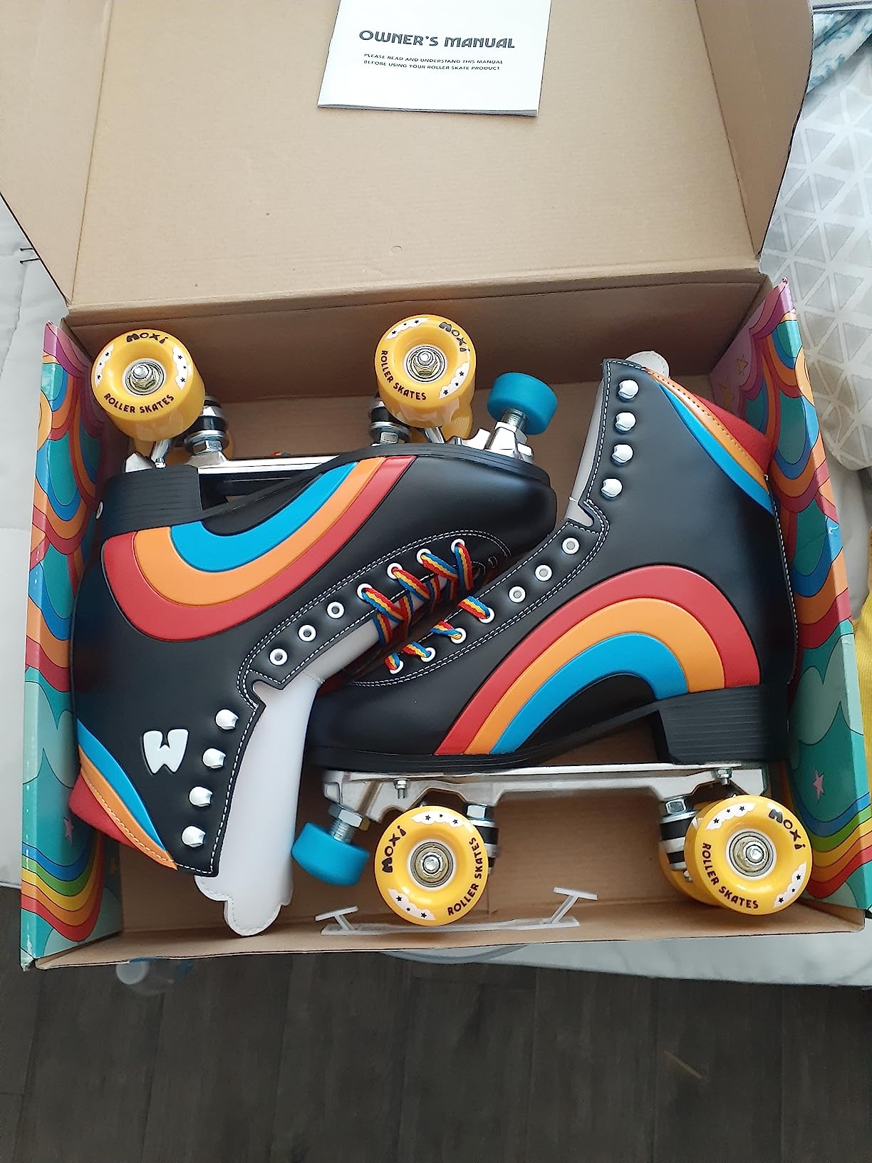 Moxi Rainbow Rider Roller Skates for Women - Durable, Supportive Rainbow Skates with Padded Lining and Soft Outdoor Wheels customer photo 1
