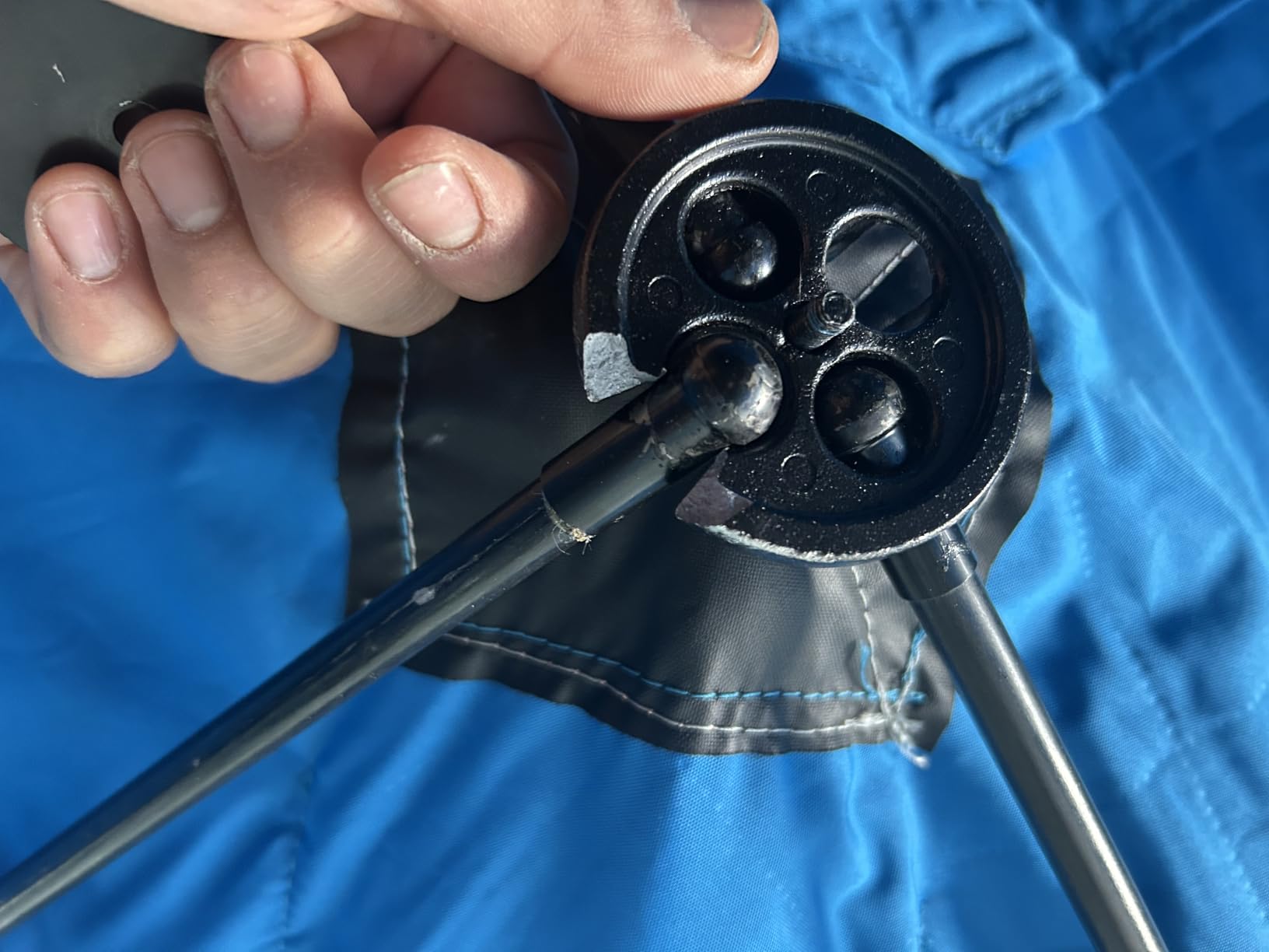 Clam 15497 C-720 2-6 Person Lightweight Portable Pop Up Ice Fishing Angler Double Thermal Hub Shelter Tent with Anchors, Tie Ropes, and Carrying Bag customer photo 1