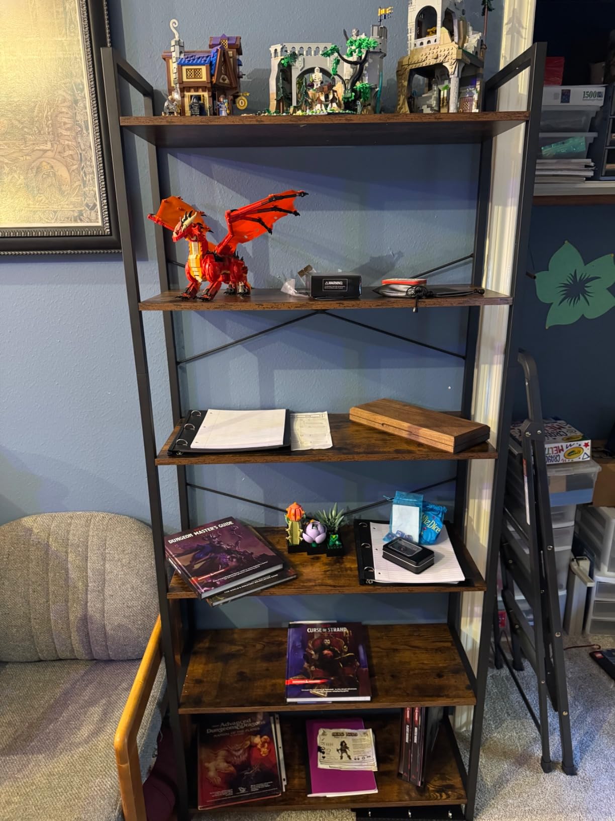 VASAGLE 6-Tier Bookshelf, Bookcase with Steel Frame, Book Shelf for Living Room, Home Office, Study, 11.8 x 26 x 73.2 Inches, Industrial Style, Rustic Brown and Ink Black ULLS062B01 customer photo 2