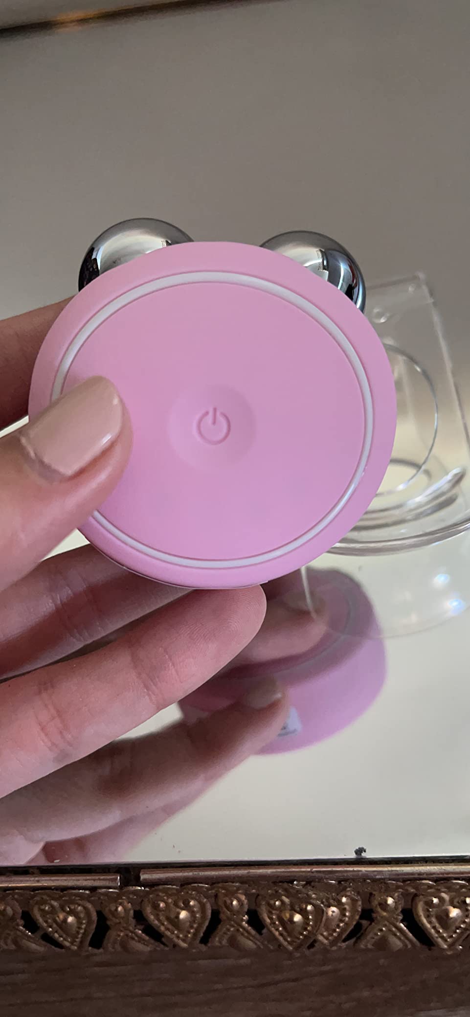 FOREO BEAR Mini Microcurrent Facial Device - Face Sculpting Tool, Pearl Pink customer photo 2