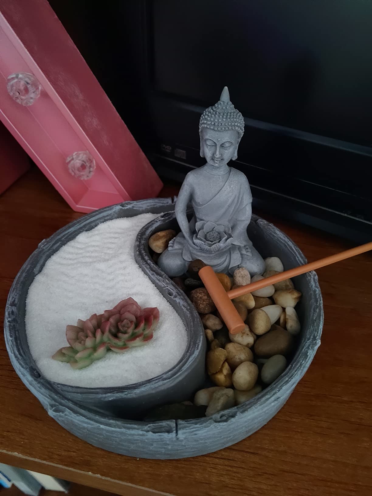 Nature's Mark, Mini Meditation Zen Garden Table Décor Kit with Accessories (8Lx5W Rectangle C) customer photo 1