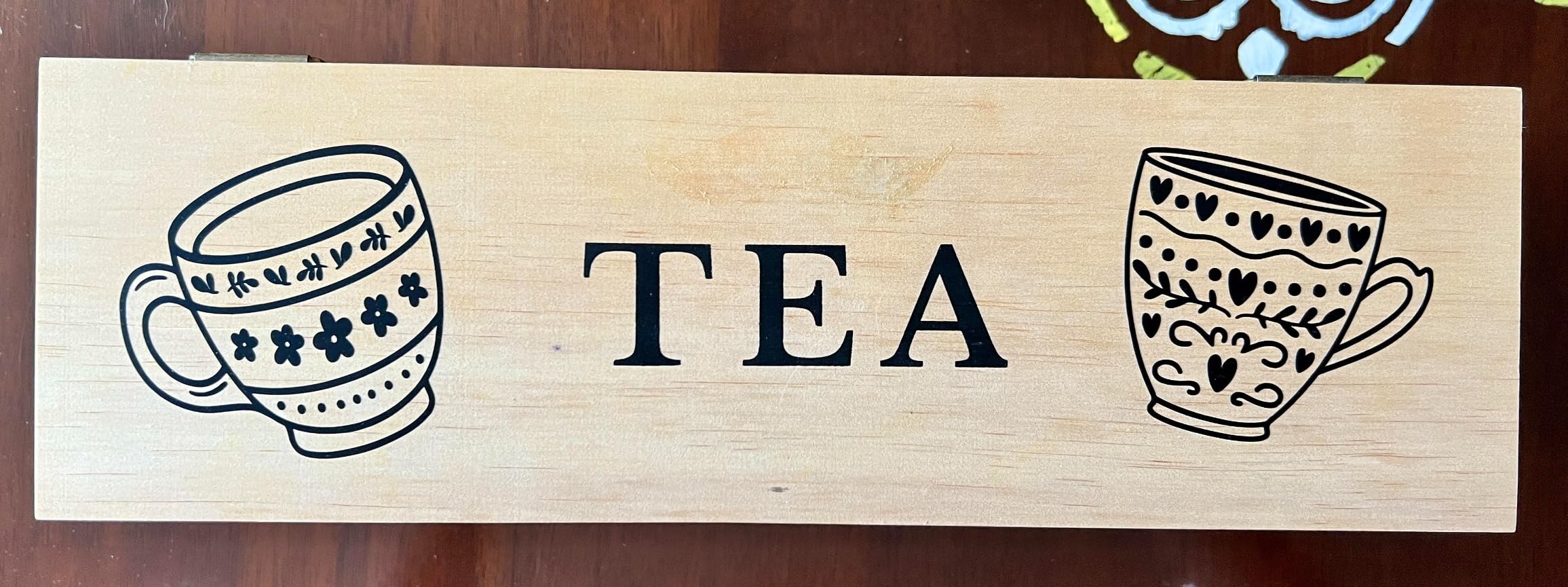Large Wooden Tea Organizer Box, Big 14