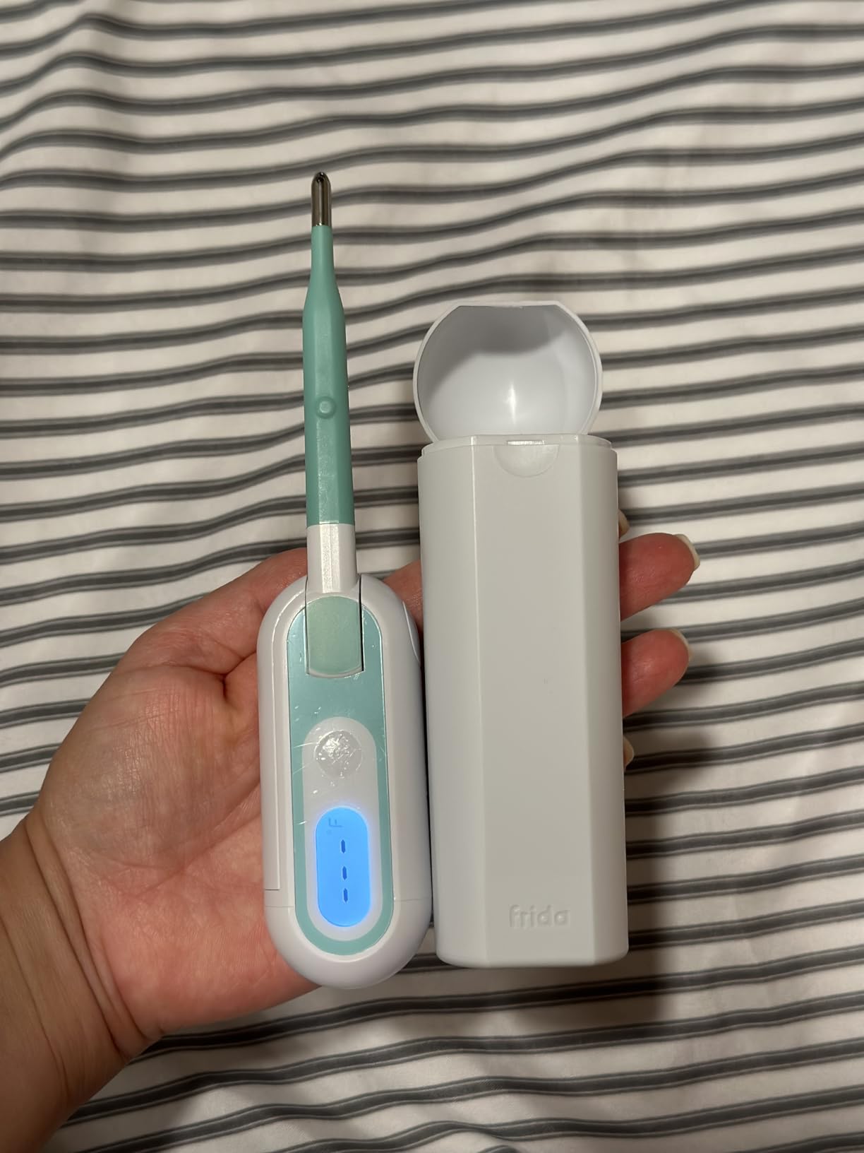 Frida Baby 3-in-1 Rectal, Underarm & Oral Thermometer for Kids, Digital Baby Thermometer for Infants, Toddlers, & Kids, Quick & Accurate Temperature Check, Includes Carrying Case for Storage customer photo 1