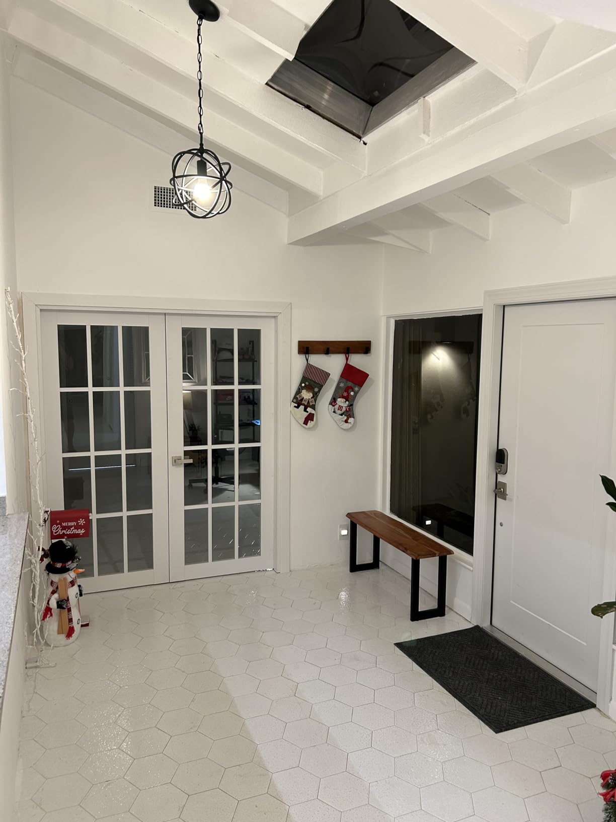 Solid French Double Doors 84 x 80 inches Clear Glass 3 Lites, Felicia 3355 White Silk, Wood Solid Panel Frame Trims, Closet Bedroom Sturdy Doors customer photo 2