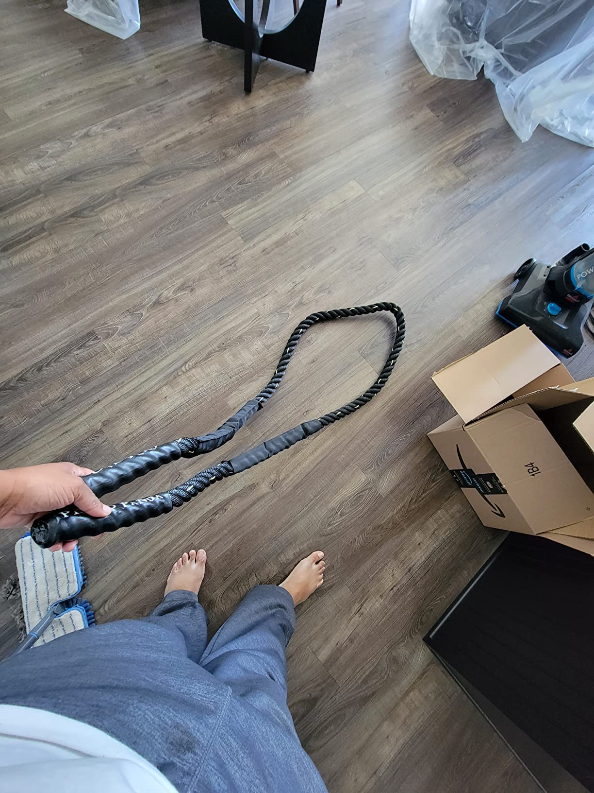 Heavy Jump Ropes for Fitness 2LB/3LB/5LB,Weighted Adult Skipping Rope Exercise Battle Ropes for Men & Women,Total Body Workouts, Power Training in Gym to Improve Strength and Building Muscle customer photo 1