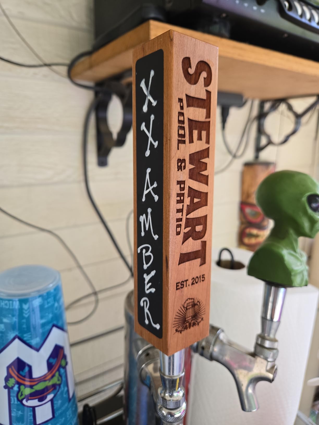 Laser Personalized Beer Tap Handle with Chalkboards, Laser Engraved customer photo 2