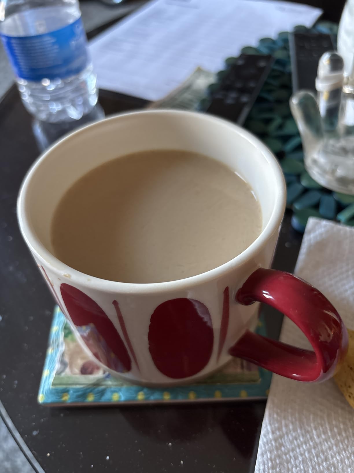 Koja Colorful Hand Painted Ceramic Mugs, 16 oz, Set of 4, Dishwasher Safe | Also microwave safe. Colorful hand painted set makes a great gift for coffee or tea lovers. customer photo 1