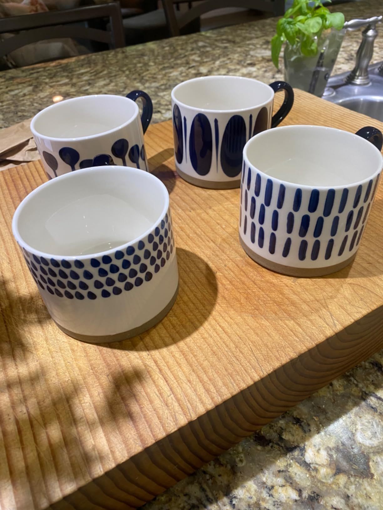 Koja Colorful Hand Painted Ceramic Mugs, 16 oz, Set of 4, Dishwasher Safe | Also microwave safe. Colorful hand painted set makes a great gift for coffee or tea lovers. customer photo 2