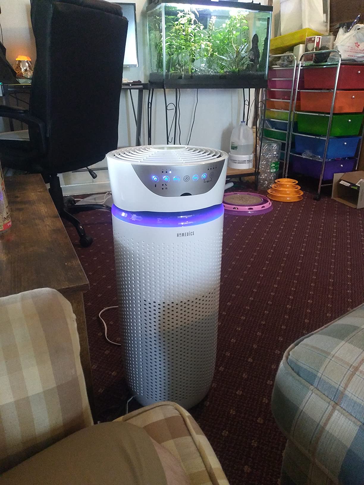 Homedics 5-in-1 UV-C Air Purifier - 360-Degree HEPA Filter for 1,593 Sq Ft, Extra Large Air Purifier for Bedroom and Home, Essential Oil Pads, Built-In Timer, 5 Speed Settings, White customer photo 1