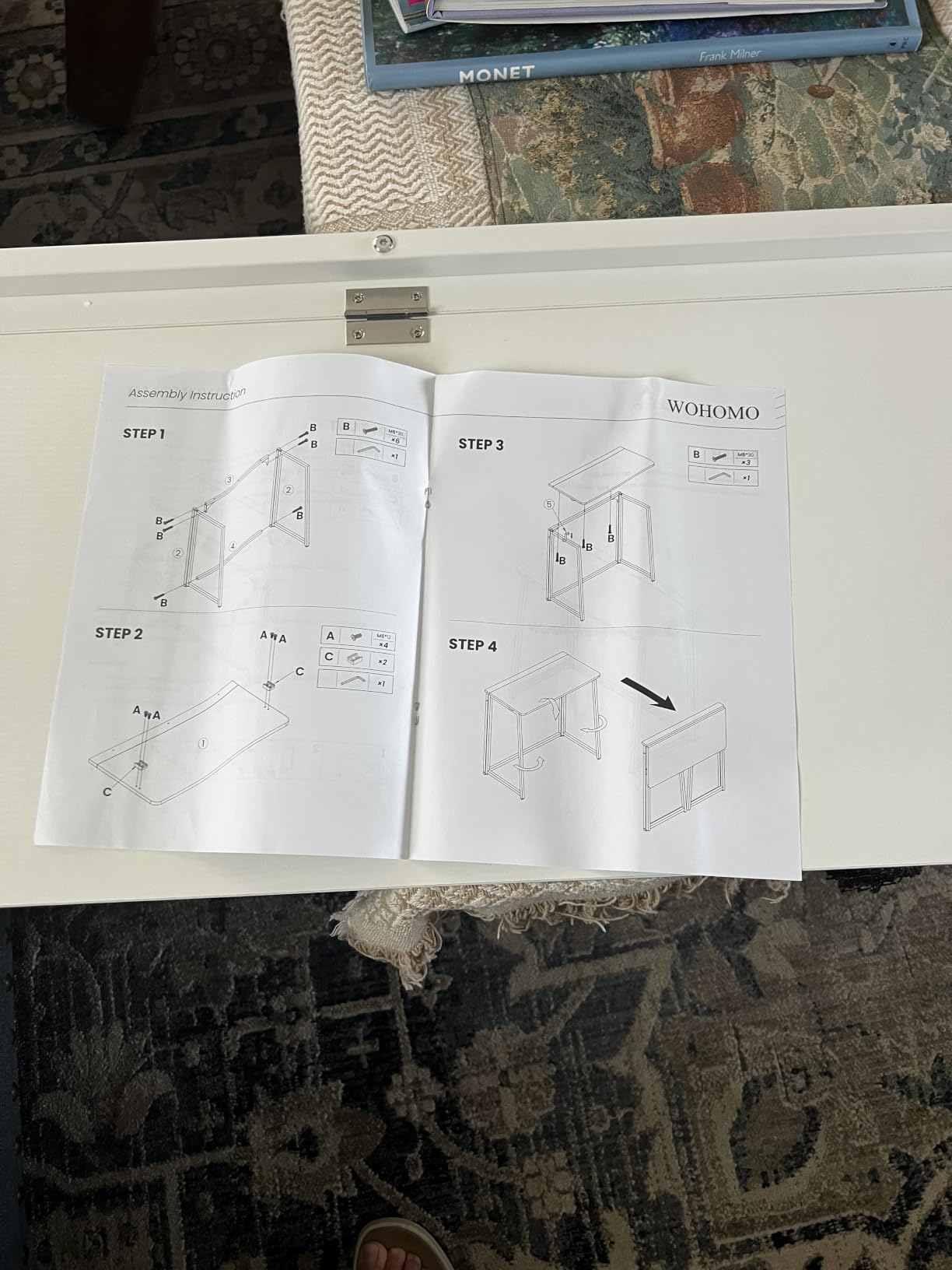 WOHOMO Folding Desk, Small Foldable Desk 31.5
