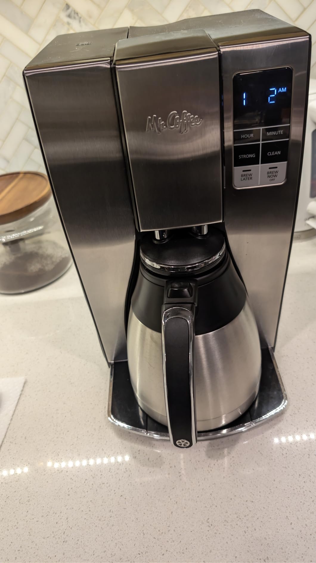 Mr. Coffee 10-Cup Programmable Coffee Maker, Insulated Thermal Carafe, Brew Strength Selection, Brew Now or Later, Stainless Steel customer photo 1