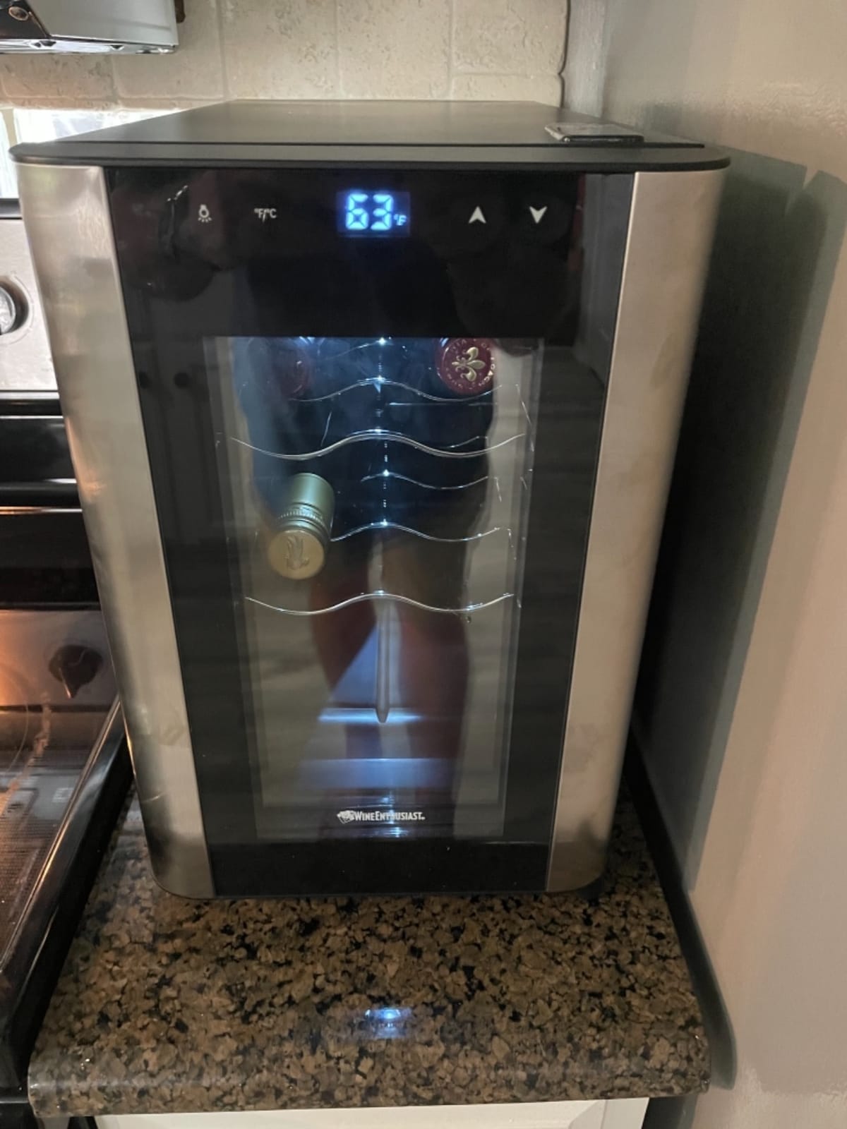 Wine Enthusiast 6-Bottle Countertop Wine Cooler – Compact Mini Wine Cooler for Kitchen or Bedroom with 3 Shelves, Energy-Efficient Cooling, Adjustable Digital Temperature Control customer photo 2