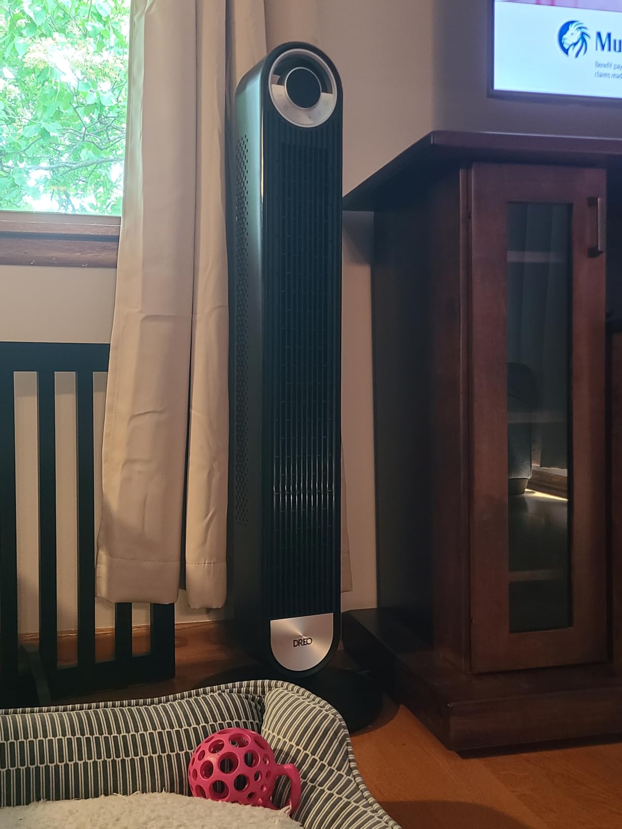 DREO Tower Fan for Bedroom, Upgraded DC 28ft/s Velocity, 9 Speeds | Quiet Standing Fan, 90° Oscillating Cooling Fan, 4 Modes, 12H Timer, Bladeless Fan Powerful for Home, Black customer photo 2