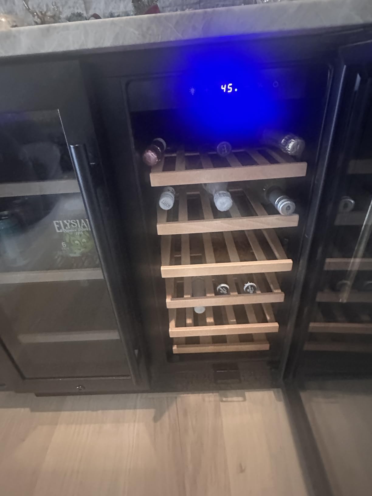 Tylza Wine and Beverage Refrigerator, 24 Inch Dual Zone Wine Fridge, Holds 18 Bottles and 88 Count, French Doors, Lock, Under-counter or Freestanding Wine Cooler, Beverage Fridge with Tempered Glass customer photo 1