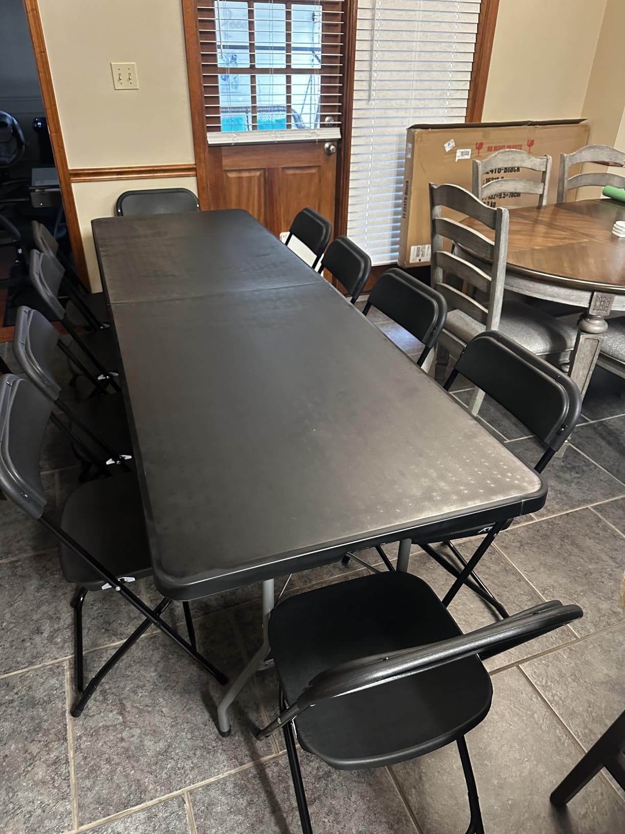 BestOffice | 6FT Folding Table | White | Portable Plastic Table | with Carry Handle | Waterproof & Foldable Table Design | Steel Frame with Lock | for Events, Camping, Indoor & Outdoor Use customer photo 1