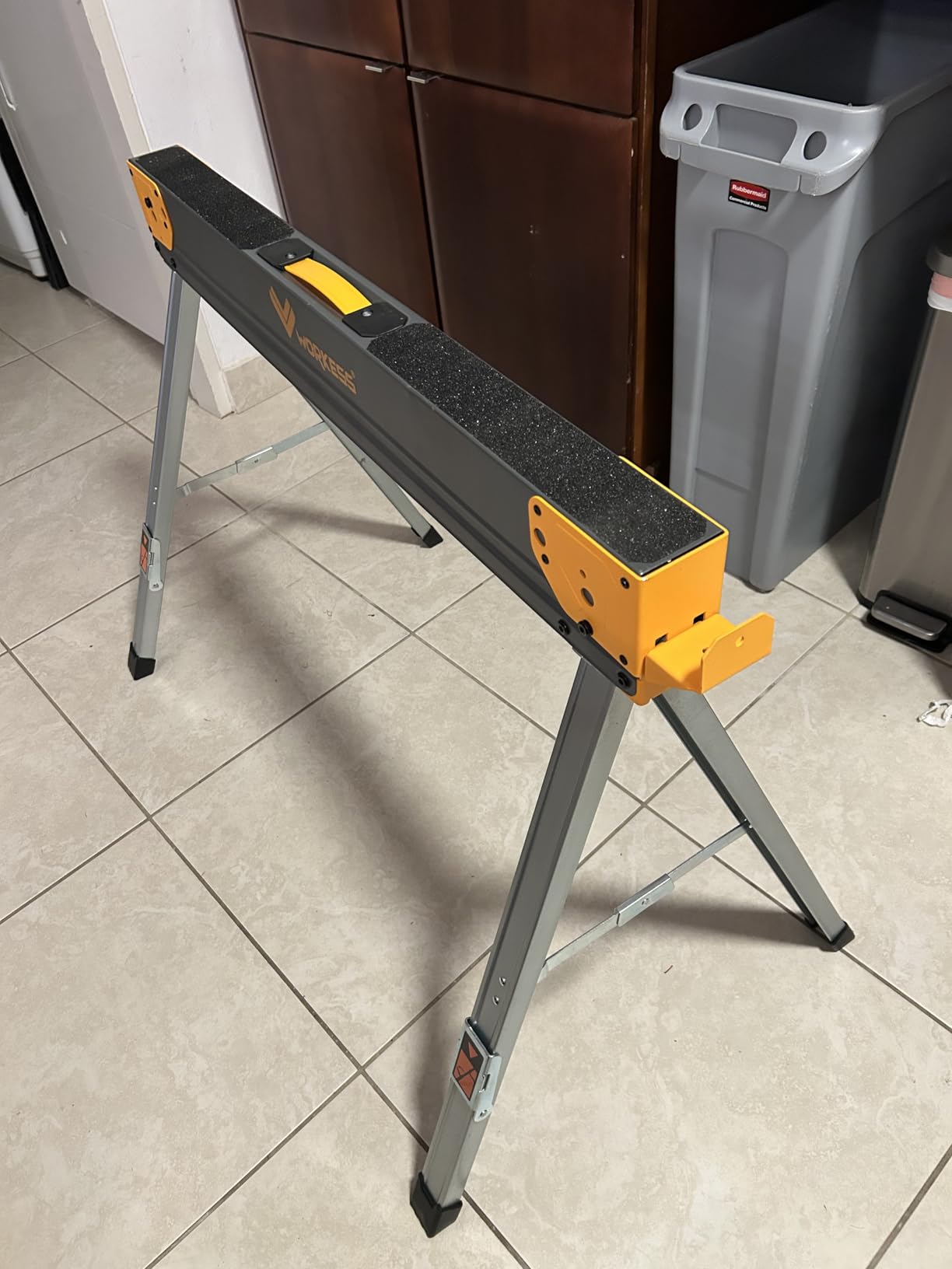 Saw Horses 2 Pack Folding, Heavy Duty Sawhorse Table 2600 Lbs Load Capacity with 2x4 Support Legs, Portable Folding and Fast Open Legs and Easy Grip Handle for Woodworking customer photo 1