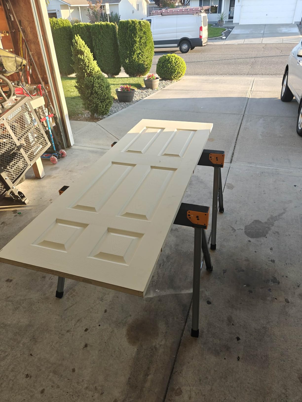 Saw Horses 2 Pack Folding, Heavy Duty Sawhorse Table 2600 Lbs Load Capacity with 2x4 Support Legs, Portable Folding and Fast Open Legs and Easy Grip Handle for Woodworking customer photo 2