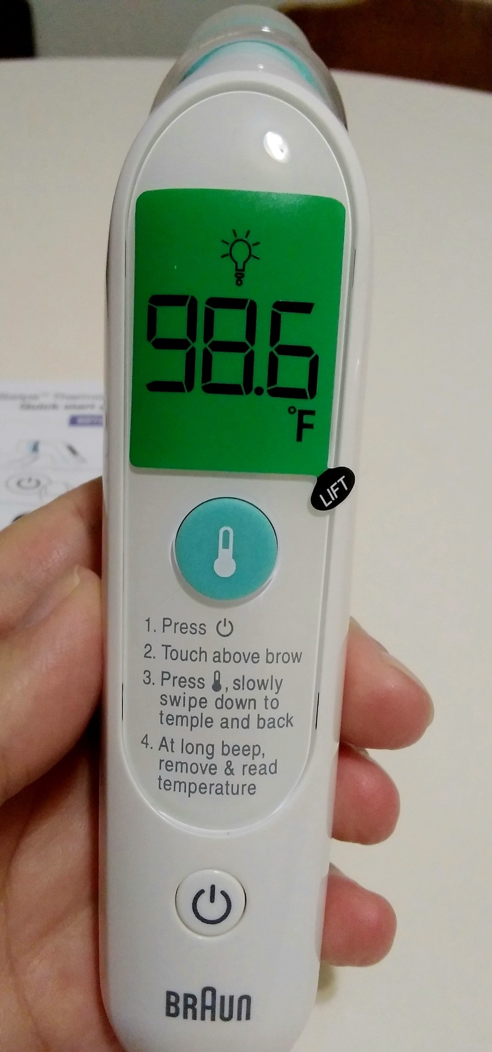 Braun TempleSwipe Digital Thermometer with Color-Coded Temperature Guidance | Temporal Thermometer for Adults, Babies, Toddlers & Kids customer photo 1