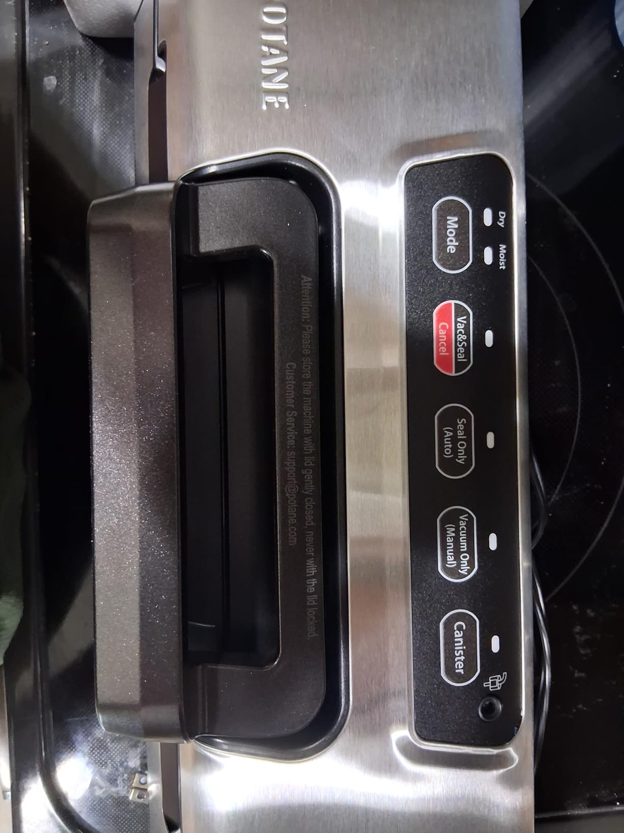 Potane Precision Vacuum Machine, Pro Food Sealer with Built-in Cutter and Bag Storage (Up to 20 Feet Length), Both Auto Manual Options, 2 Modes, Includes 2 Bag Rolls, Compact Design customer photo 2