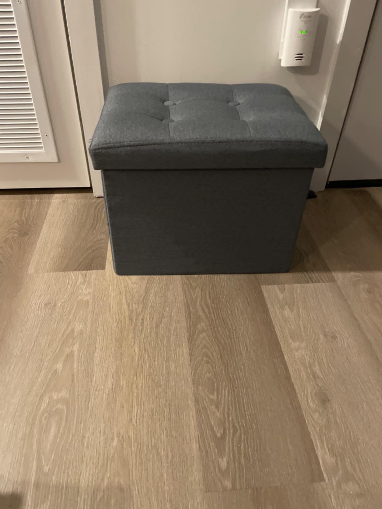 ALASDO Storage Ottoman Footrest Stool Small Ottoman with Storage Foldable Ottomans Foot Rest Footstool Bench for Living Room 17x13x13inches Grey customer photo 1