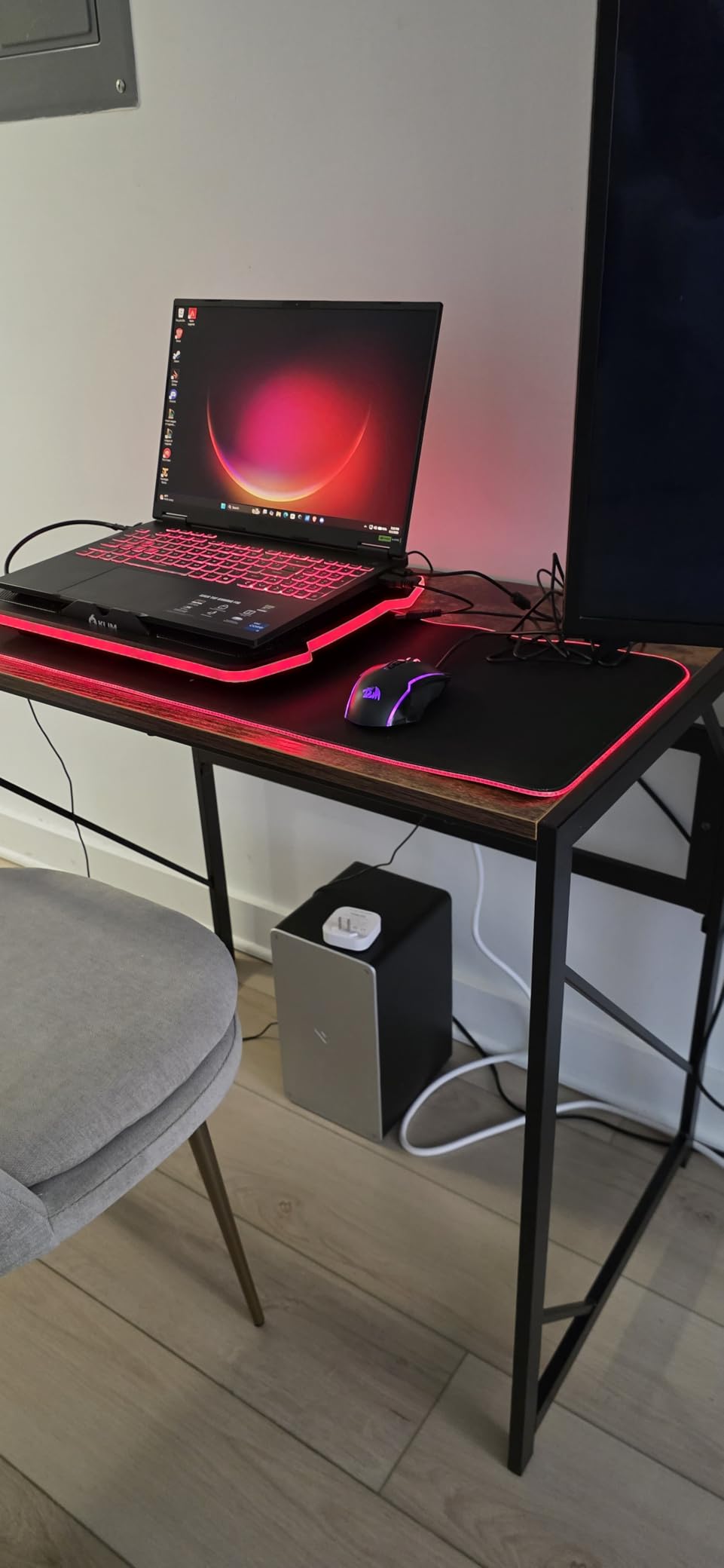 Elephance Folding Desk Writing Computer Desk for Home Office No-Assembly | Study Office Desk, Foldable Table for Small Spaces, 39.4 Inch, Beige customer photo 2