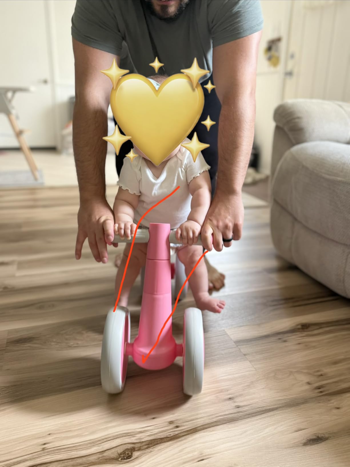 SEREED Baby Balance Bike for 1 Year Old Boy Girl, First Birthday Gift Toy | 12-24 Months Toddler Bike, First Learning Ride on Toys, 4 Silent Wheels Indoor Outdoor Baby Walker customer photo 2