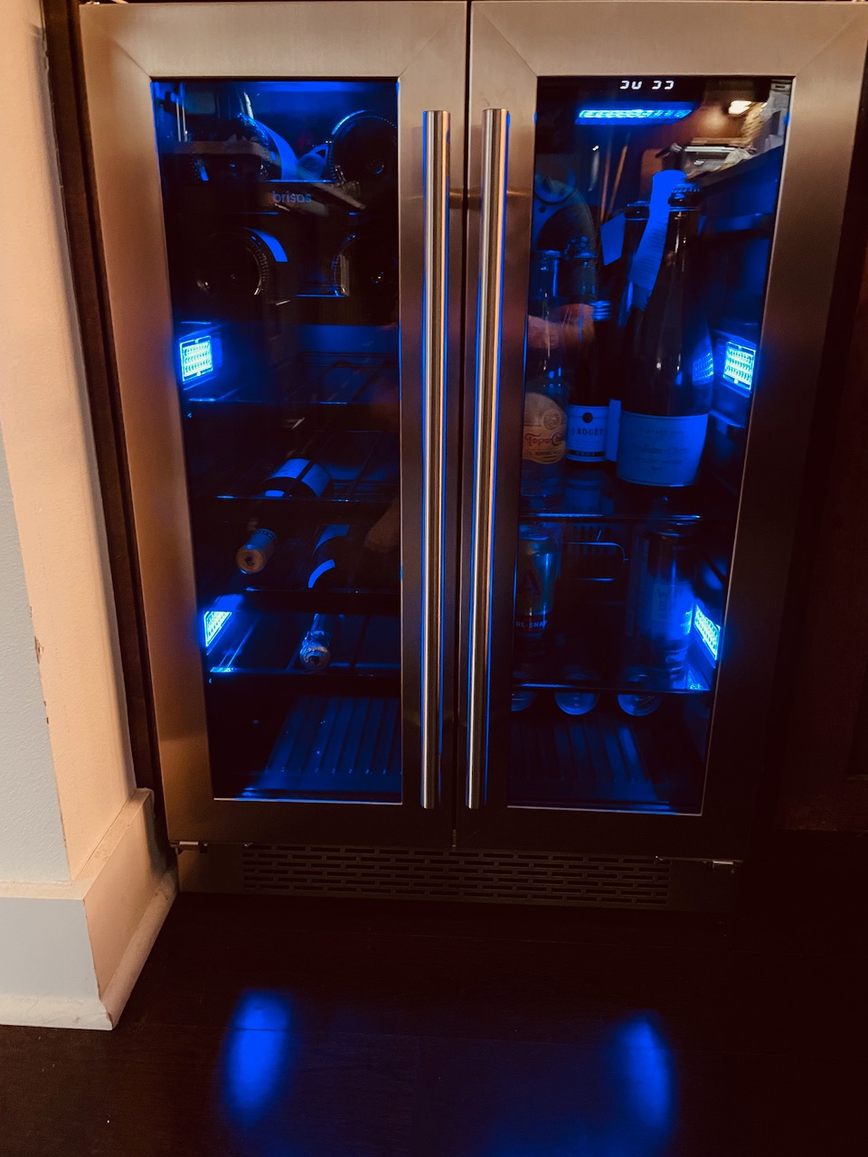 Zephyr Brisas 24 Inch Wine Fridge Dual Zone Under Counter Countertop Wine and Beverage Cooler Cabinet Home Bar Drink Beer Freestanding Refrigerator with French Door 21 Bottles 64 cans customer photo 2