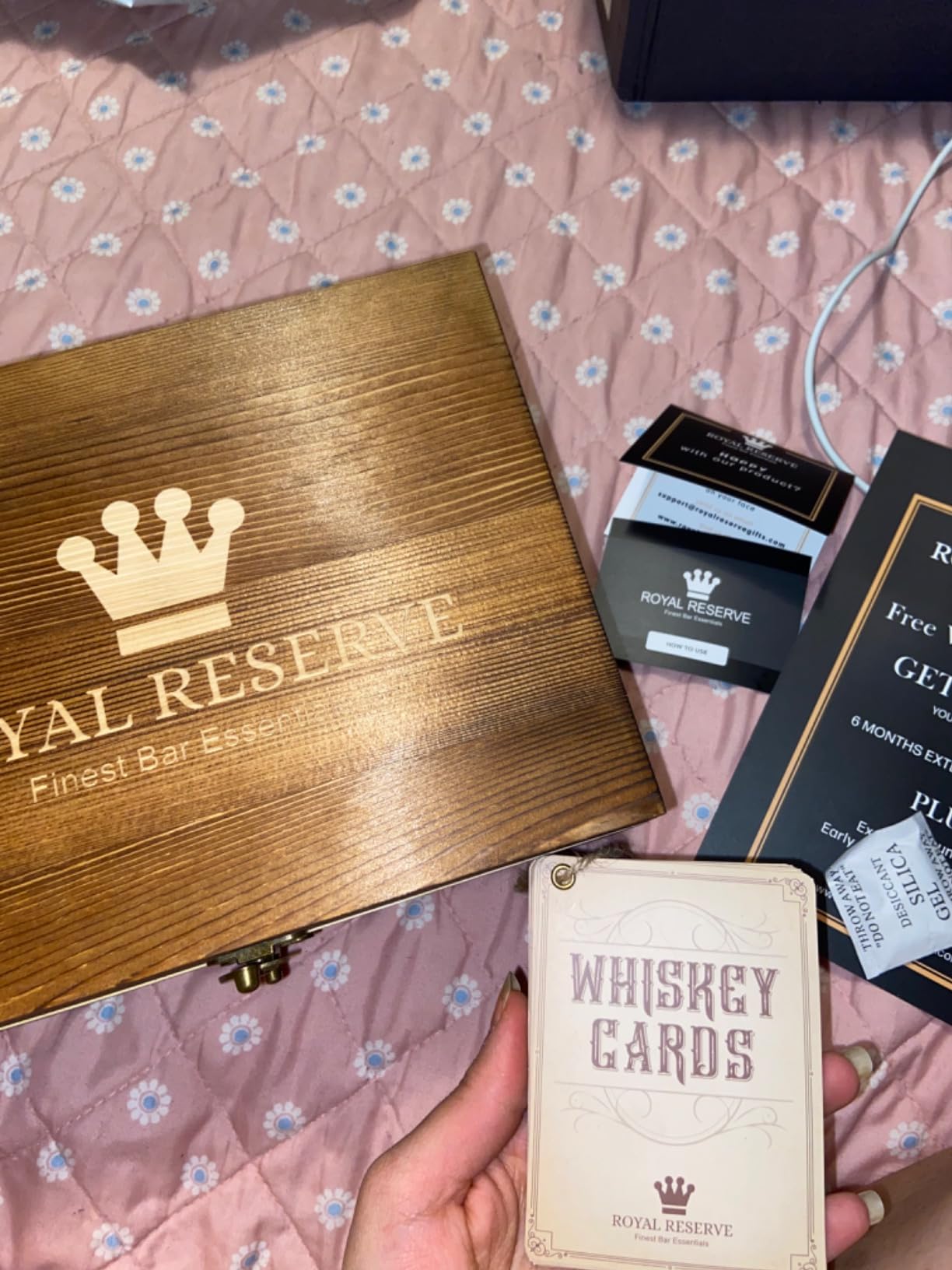 Bullet Whiskey Stones Gift Set for Men, Steel Rocks & Bourbon Glasses | Reusable Ice-Alternative Chillers with Coasters & Wooden Crate - Birthday Present for Dad, Husband & Hunter customer photo 2