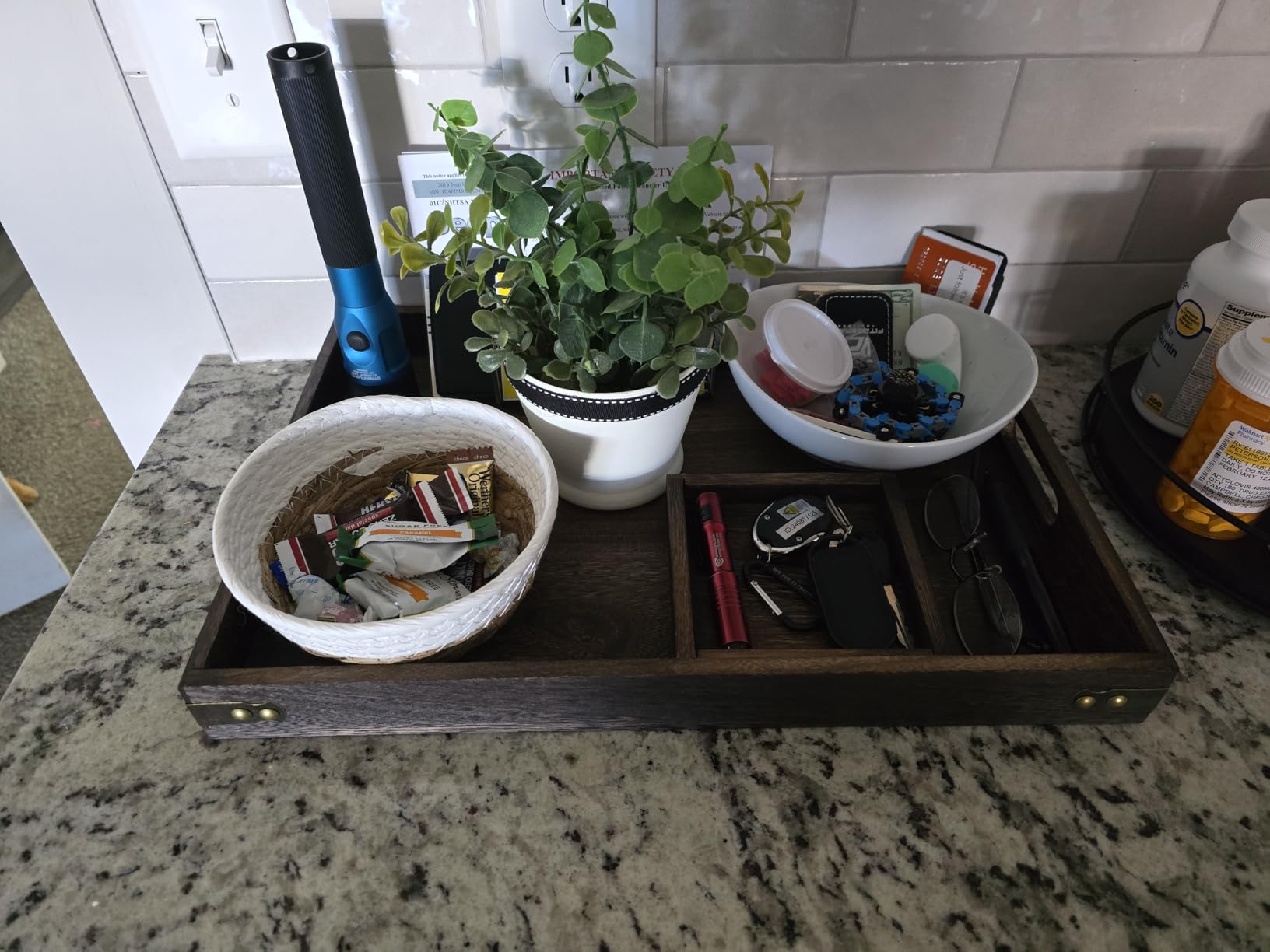 Rustic Wooden Serving Trays with Handle - Set of 7 Rectangular Platters for Entertaining, Breakfast, Coffee Table, Home Decor customer photo 2