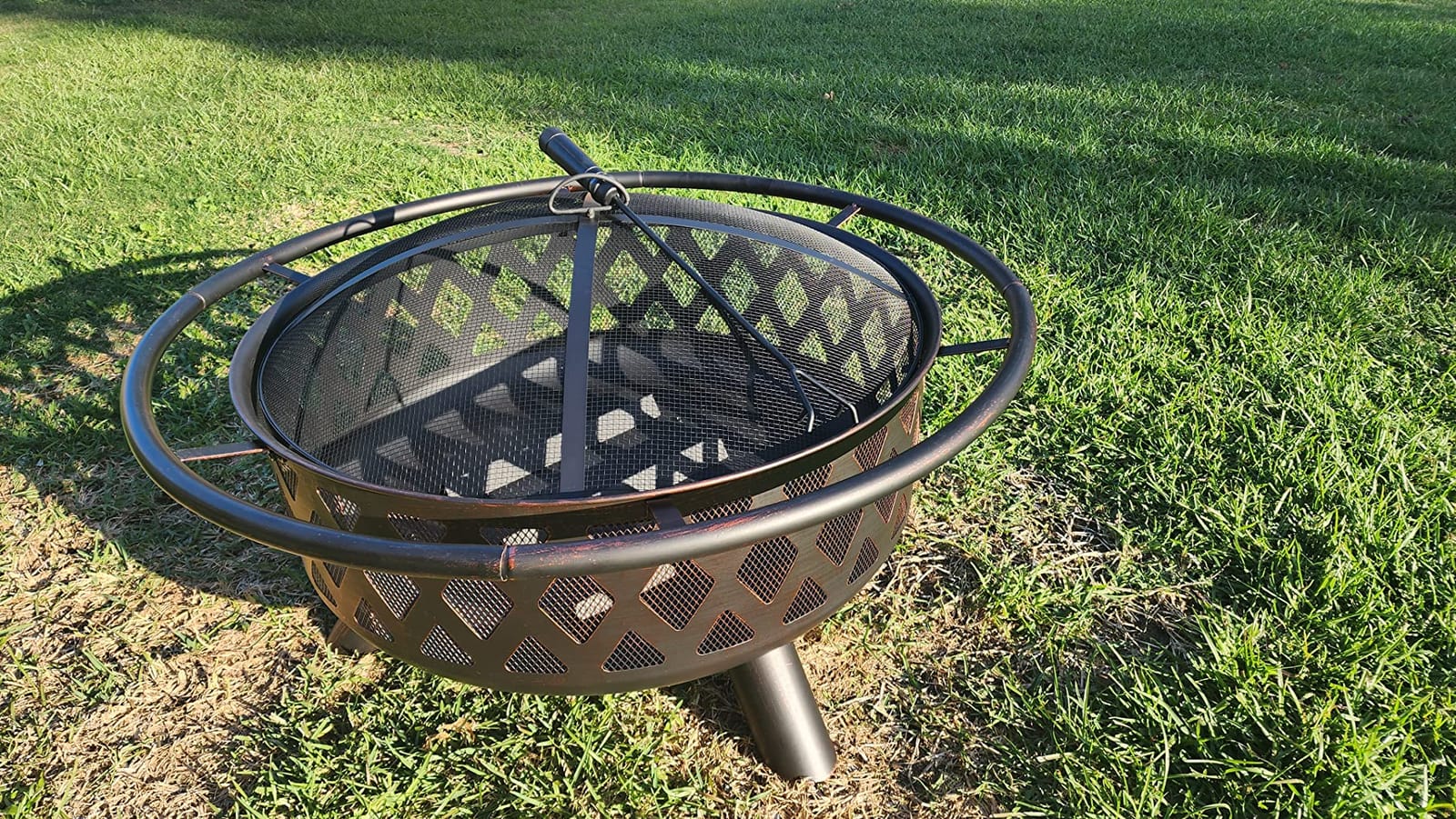 Yaheetech Fire Pit 36in Outdoor Wood Burning Fire Pits Wood Large Fire Bowl for Outside BBQ Bonfire Patio with Mesh Spark Screen, Poker and Rain Cover customer photo 2