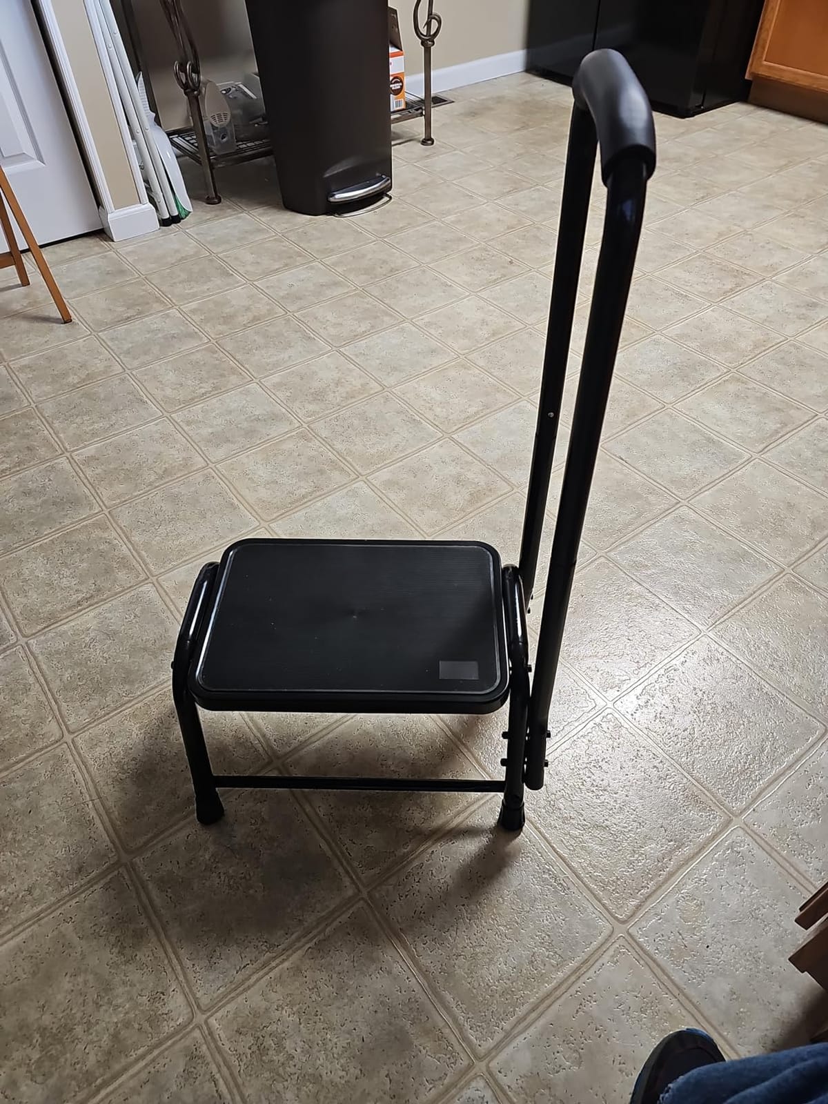 Step Stool with Handle for Adults, Seniors Heavy Duty Holds 350 lbs. Stepping Stool for Elderly Adults, Attractive Black for Kitchen customer photo 2