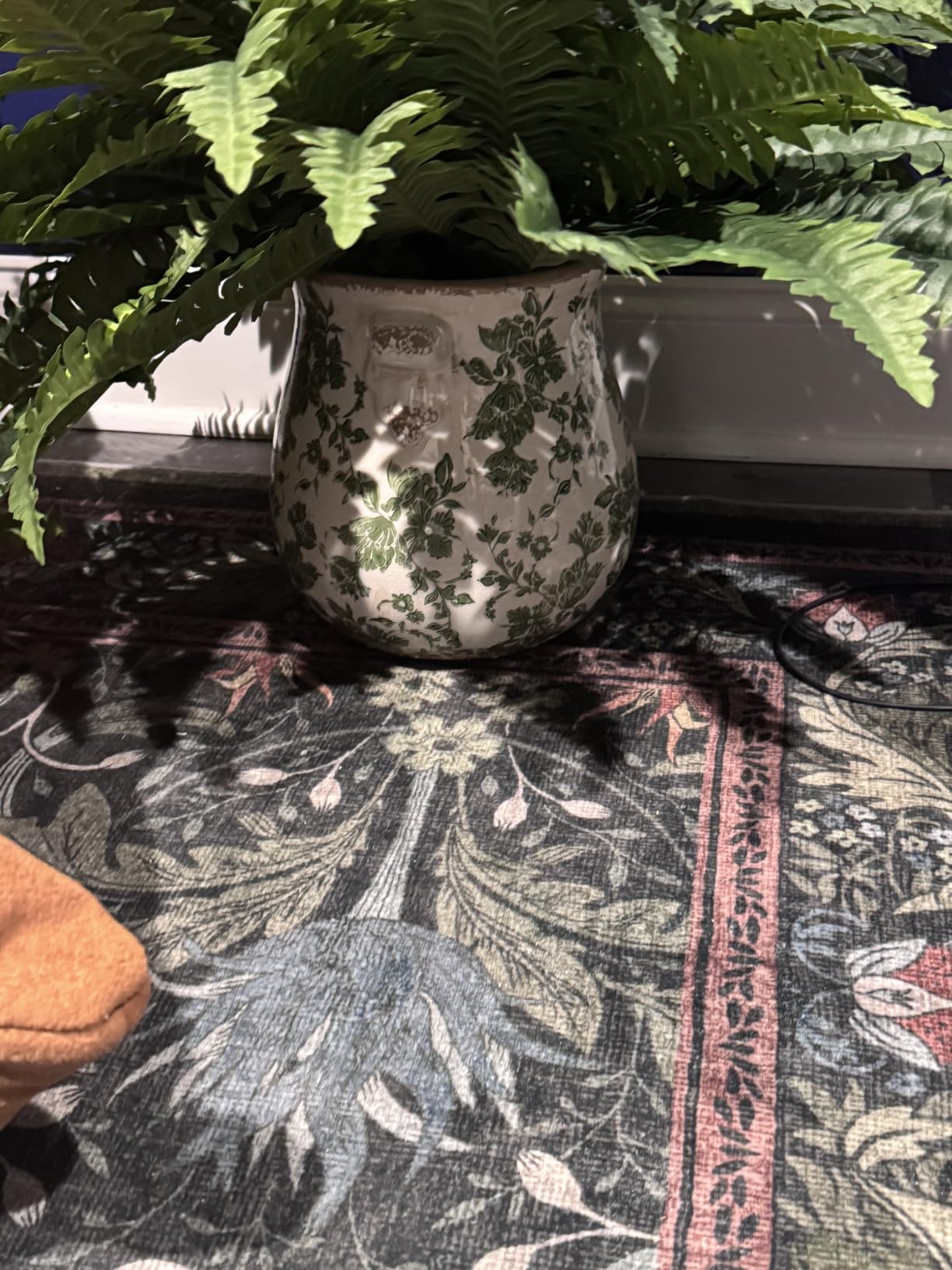 Nearly Natural 6.5 in Tuscan Ceramic Green Floral Scroll Decorative Vase | Quality Ceramic, Indoor Home Decor, Ideal for Centerpieces, Tables, Small Flower Vases customer photo 1