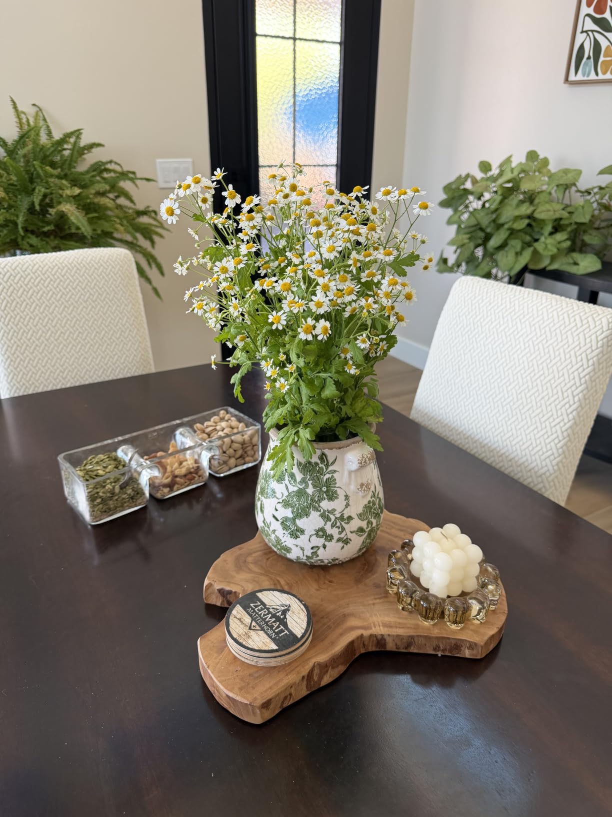 Nearly Natural 6.5 in Tuscan Ceramic Green Floral Scroll Decorative Vase | Quality Ceramic, Indoor Home Decor, Ideal for Centerpieces, Tables, Small Flower Vases customer photo 2