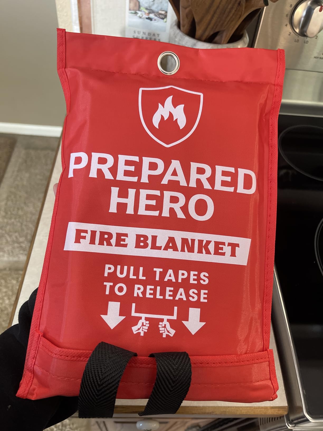 Prepared Hero Emergency Fire Blanket, Kitchen & Home, 39 x 39 in, 2 Pack | Smothers Grease, Gas And Electric Flame Emergencies With No Sprays, Cleanup Or Residue; Kitchen, Home And Camping Ready customer photo 2