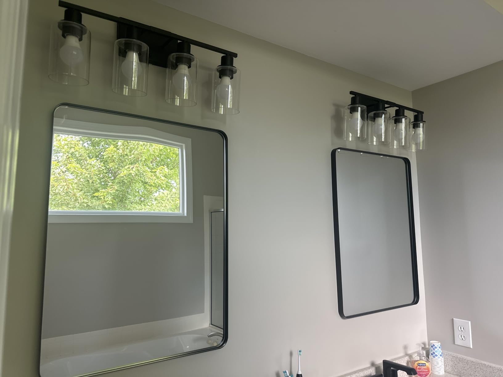 LOAAO 24X36 Inch Black Bathroom Mirror Metal Framed, Rounded Rectangle, Matte Black Bathroom Vanity Mirror, Anti-Rust, Hangs Horizontally or Vertically customer photo 2