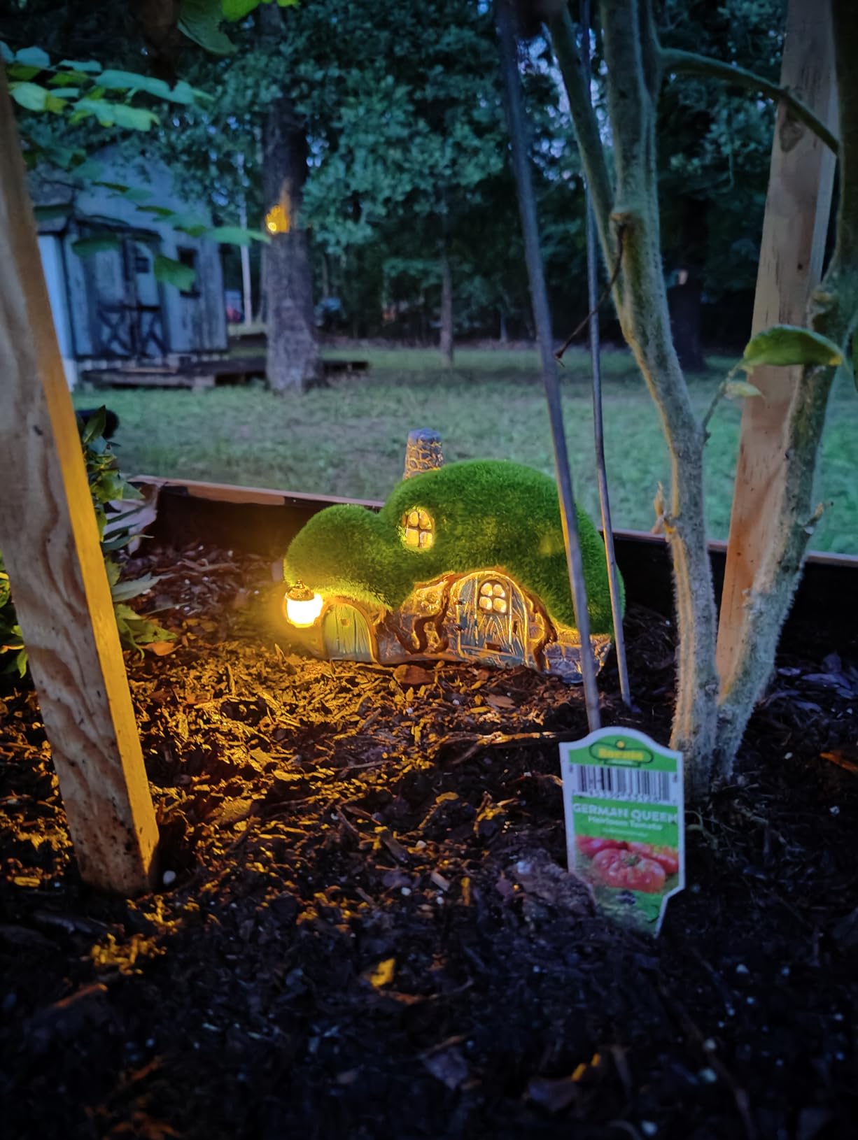 Solar Garden Cottage House Statue with LED Lights | Outdoor Lawn Ornament for Patio Balcony Yard Decor, Gifts for Mom Grandma customer photo 1