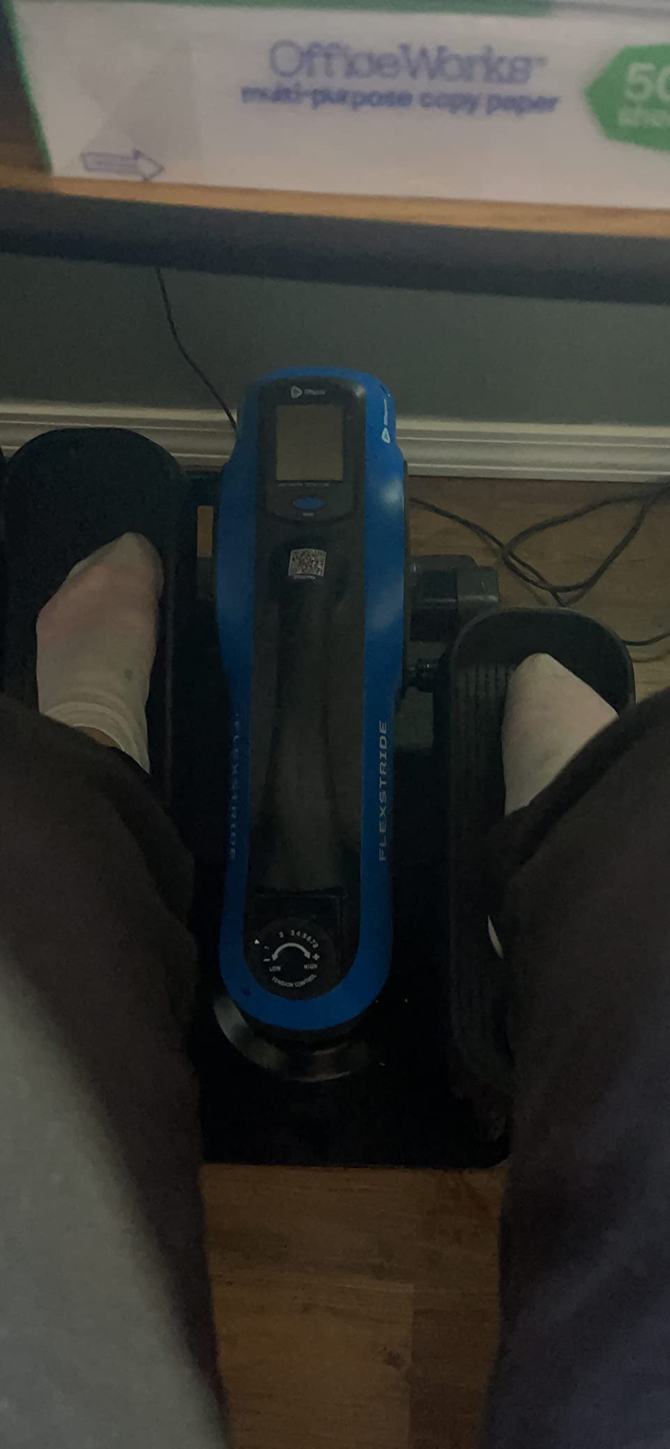 Lifepro Flexstride Under Desk Elliptical with Red Light Therapy Option | 8 resistance levels, forward/reverse motion, Bluetooth LCD tracker. Non-slip pedals for home office & resistance band customer photo 1
