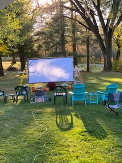 AAJK 150inch Outdoor Projector Screen Anti Crease Portable Movie Screen | Projector Screen Outdoor, Washable, 16:9, Foldable, Home Theater Outdoor Indoor, Support Double Sided Projection Screen customer photo 1