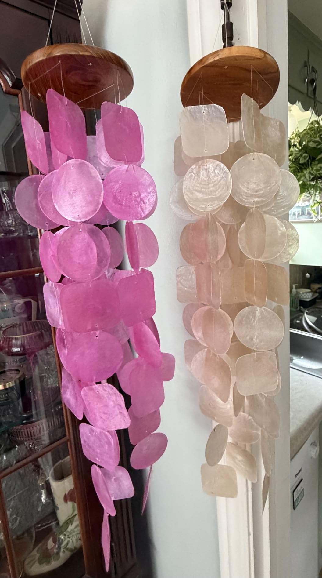 Colorful Wind Chimes, Handcrafted Capiz Shells Wind Chimes for Outside customer photo 1