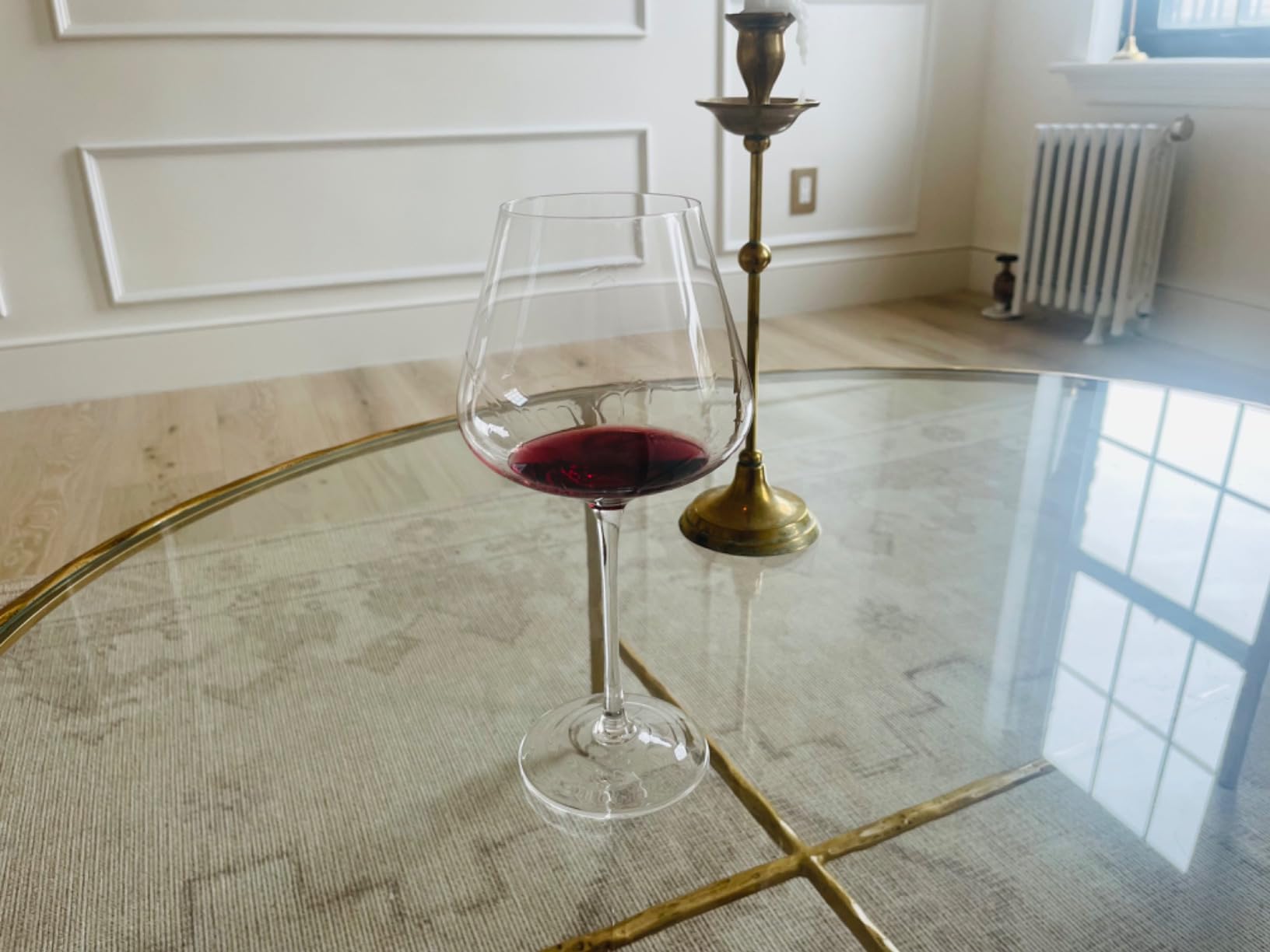 BACLIFE Hand Blown Red Wine Glasses Set of 4 - 23 oz Burgundy Wine Glasses With Long Stem - Large Premium Crystal Wine Glass - Unique Gift for Wedding, Anniversary, Father's Day - Clear customer photo 1