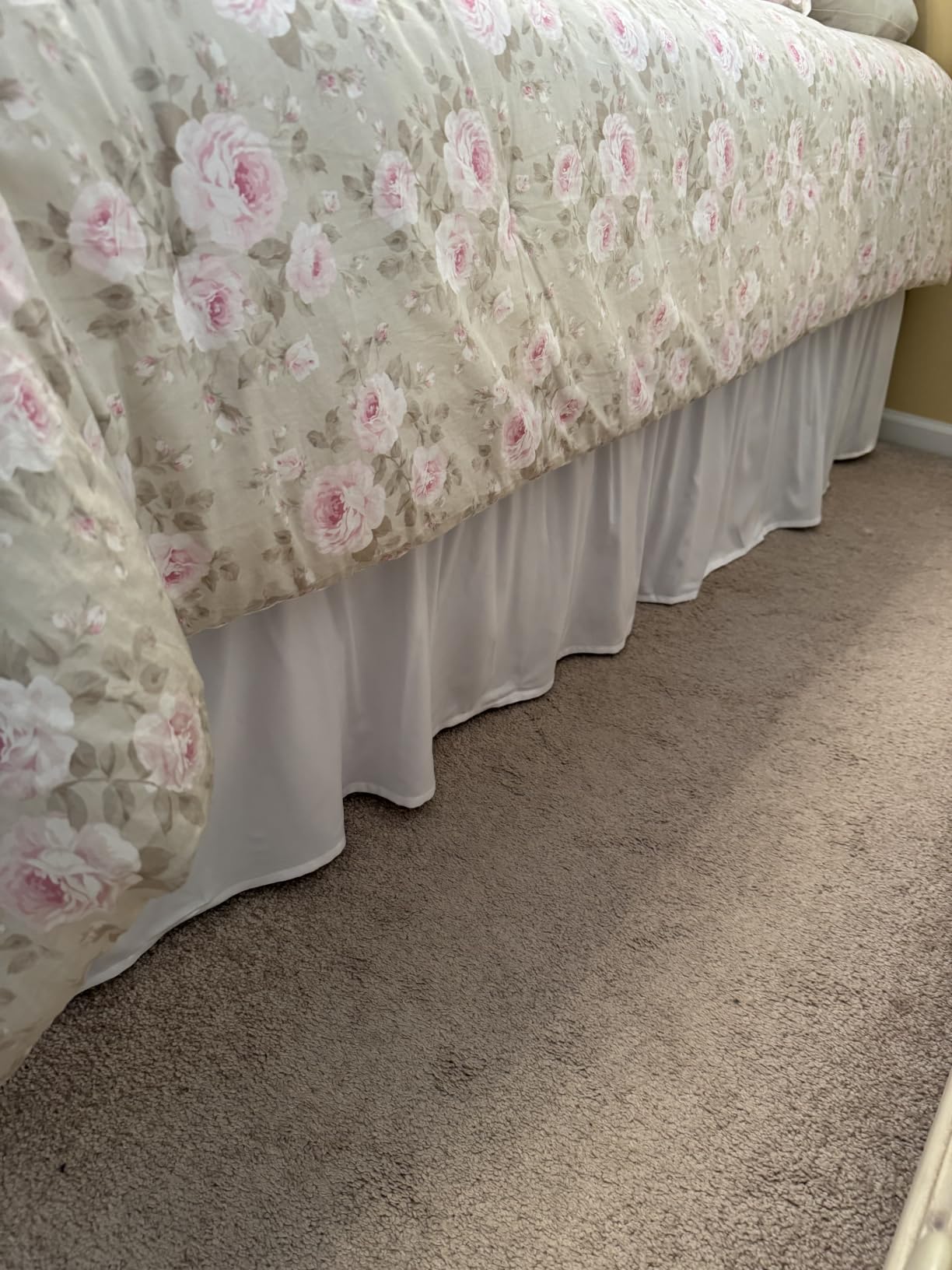 CGK Linens Wrap Around Dust Ruffle Bed Skirt, Queen Size Beds - 15 Inch Drop, Cream customer photo 2