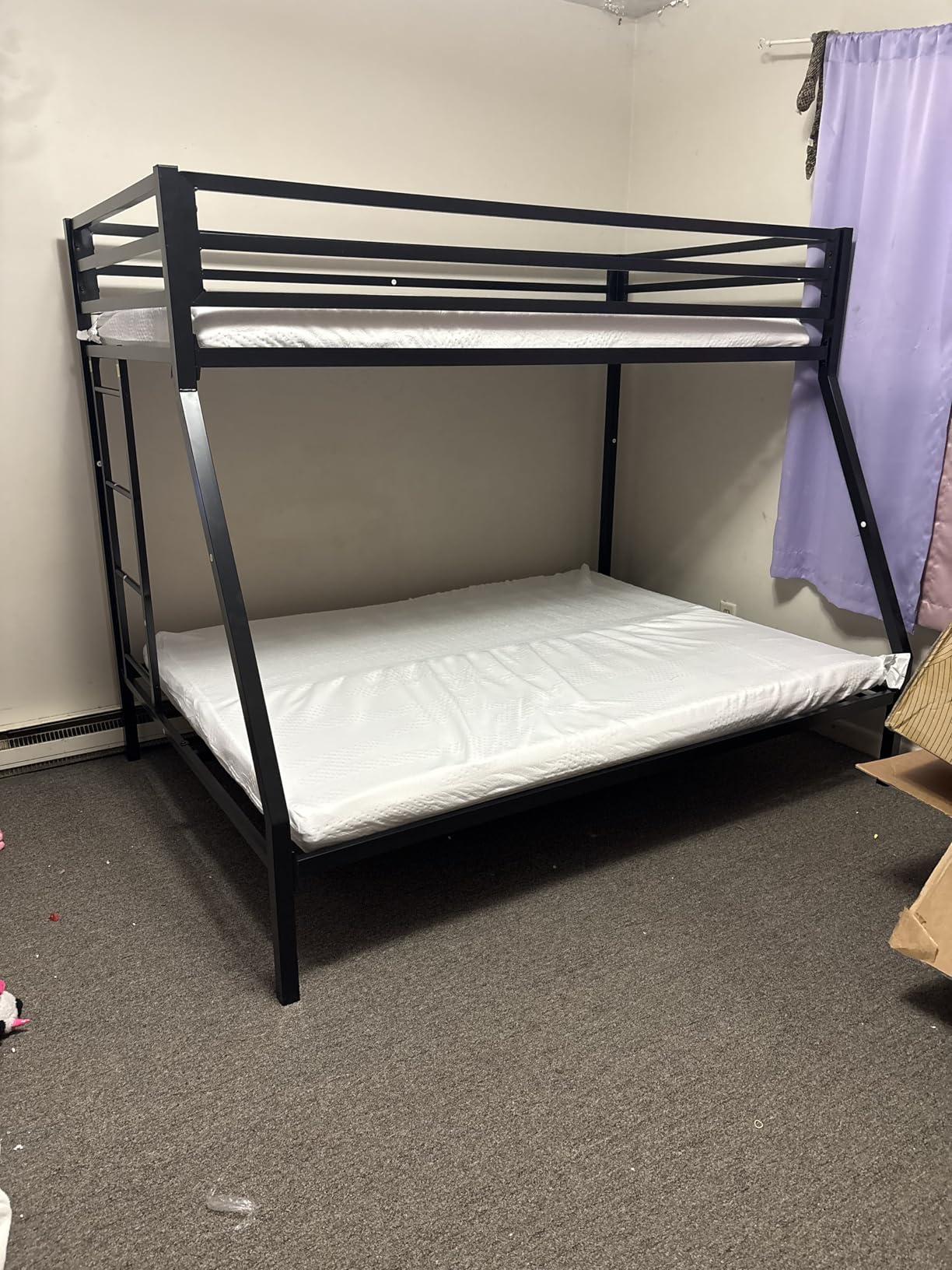 SHA CERLIN Bunk Bed Twin Over Full Size with Ladder and Guardrail customer photo 2