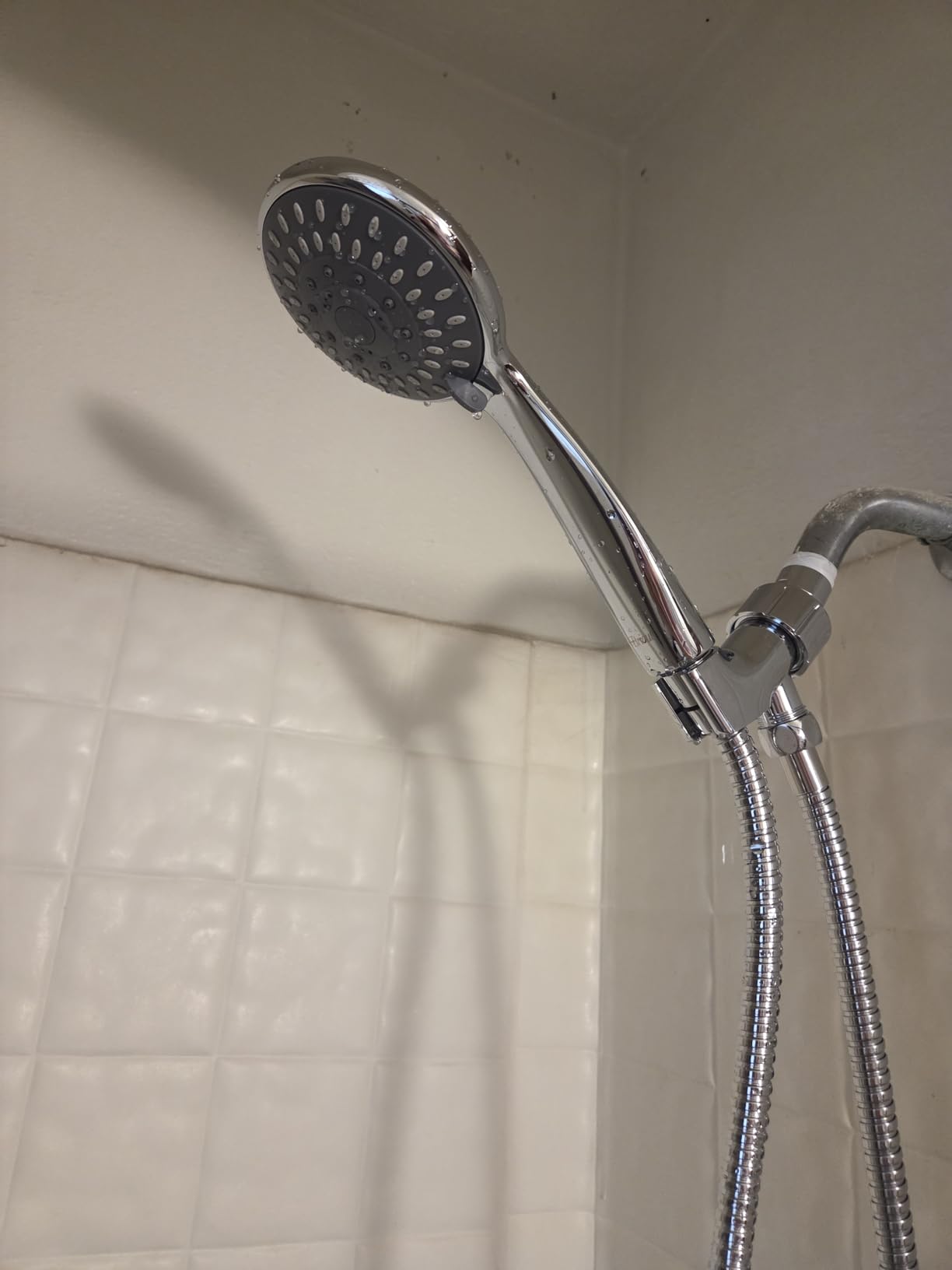 High Pressure Handheld Shower Head Briout 5-Settings Powerful Water Spray Shower Head against Low Pressure Water Flow with Stainless Hose and Adjustable Mount customer photo 2