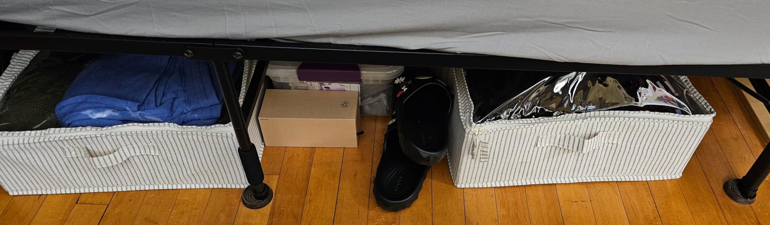 StorageWorks 6 Inch Low Profile Under Bed Storage Containers with Clear Lid | Reinforced Structure, Resists Sagging, Handles & Label Holder, Foldable Stackable Closet Storage for Clothes, Blankets, Toys customer photo 1