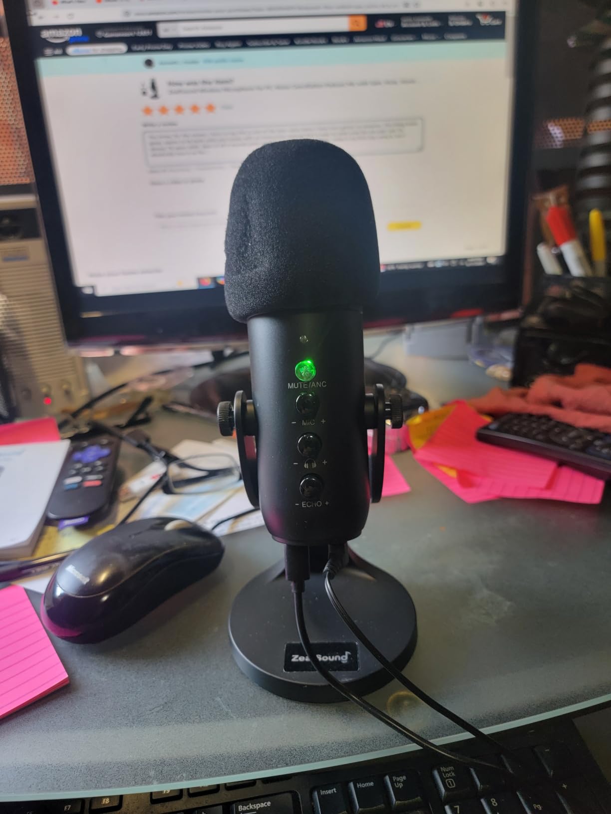 ZealSound Podcast Microphone for PC, Noise Cancellation USB Mic with Gain, Volume Adjustment & Mute Button, Monitoring & Echo customer photo 1