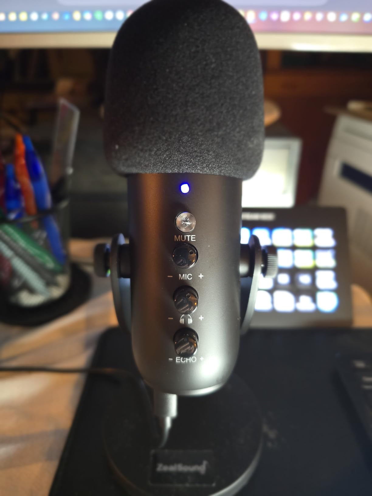 ZealSound Podcast Microphone for PC, Noise Cancellation USB Mic with Gain, Volume Adjustment & Mute Button, Monitoring & Echo customer photo 2
