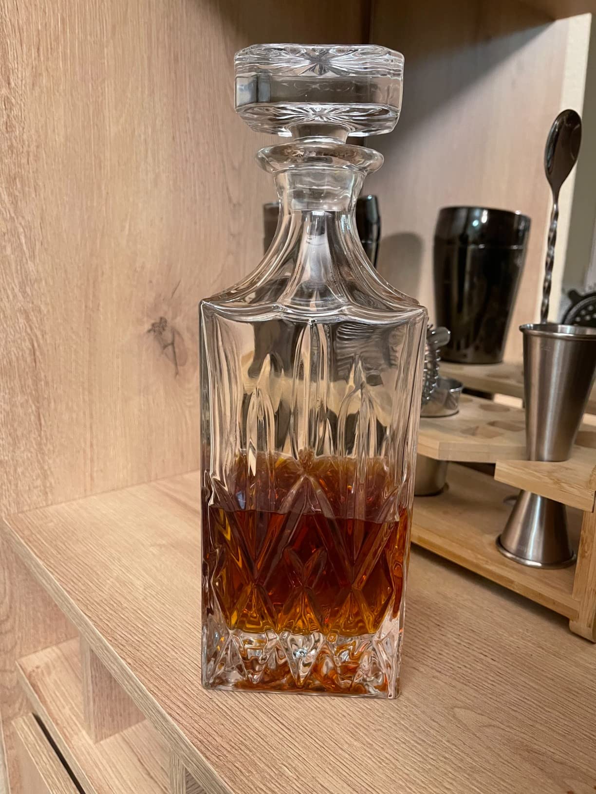 Whiskey Decanter With Glass Stopper, 25 oz Liquor Decanter For Alcohol, Wine, Scotch, Brandy or Bourbon Decanter, Lead-Free Crystal Decanter customer photo 2