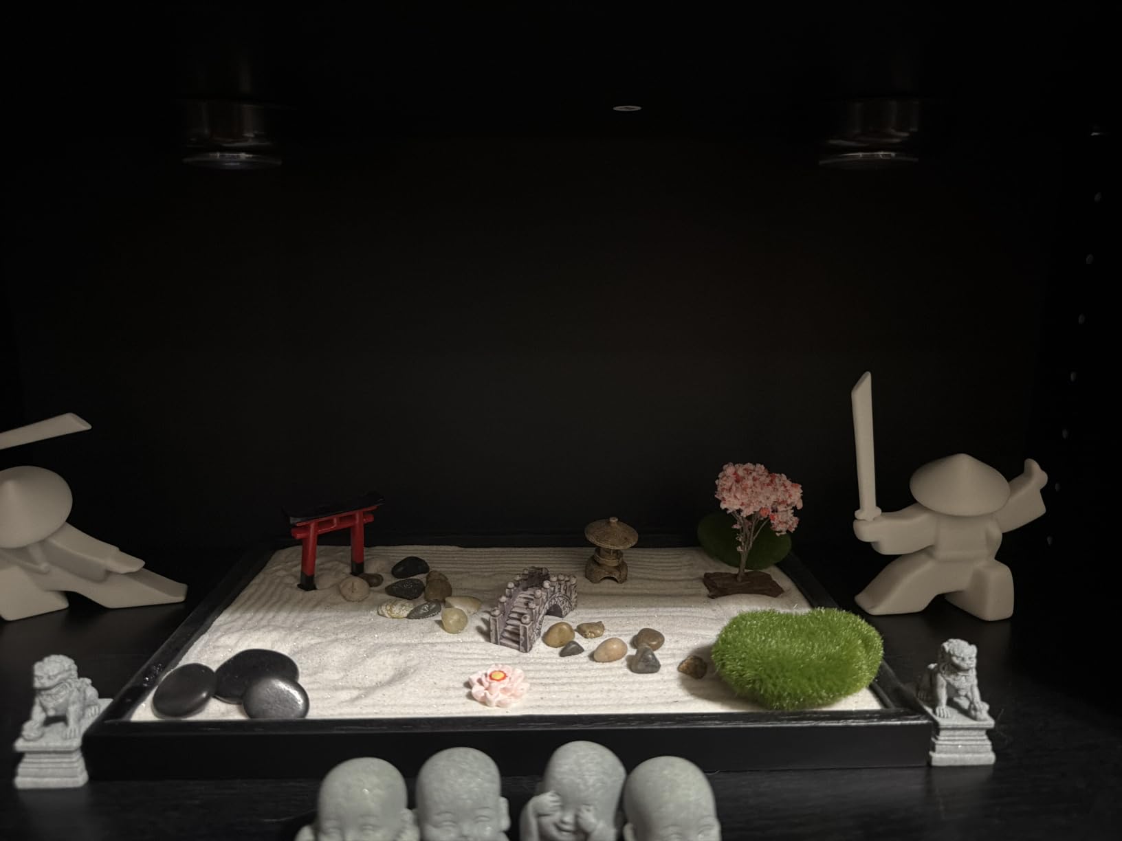 Zen Garden Kit for Desk 12x8in Sand Tray, Japanese Gift Set 14 Accessories and 6 Tools, Meditation Mini Zen Garden, Zen Sand Garden, Home Office Desk Decorations, Therapy Kit, Rock Decor customer photo 1